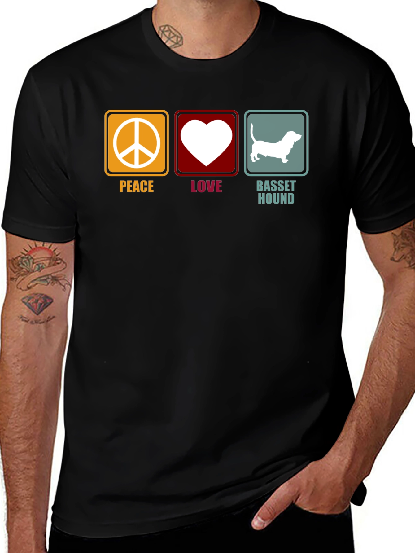 Peace Love Basset Hound T-Shirt