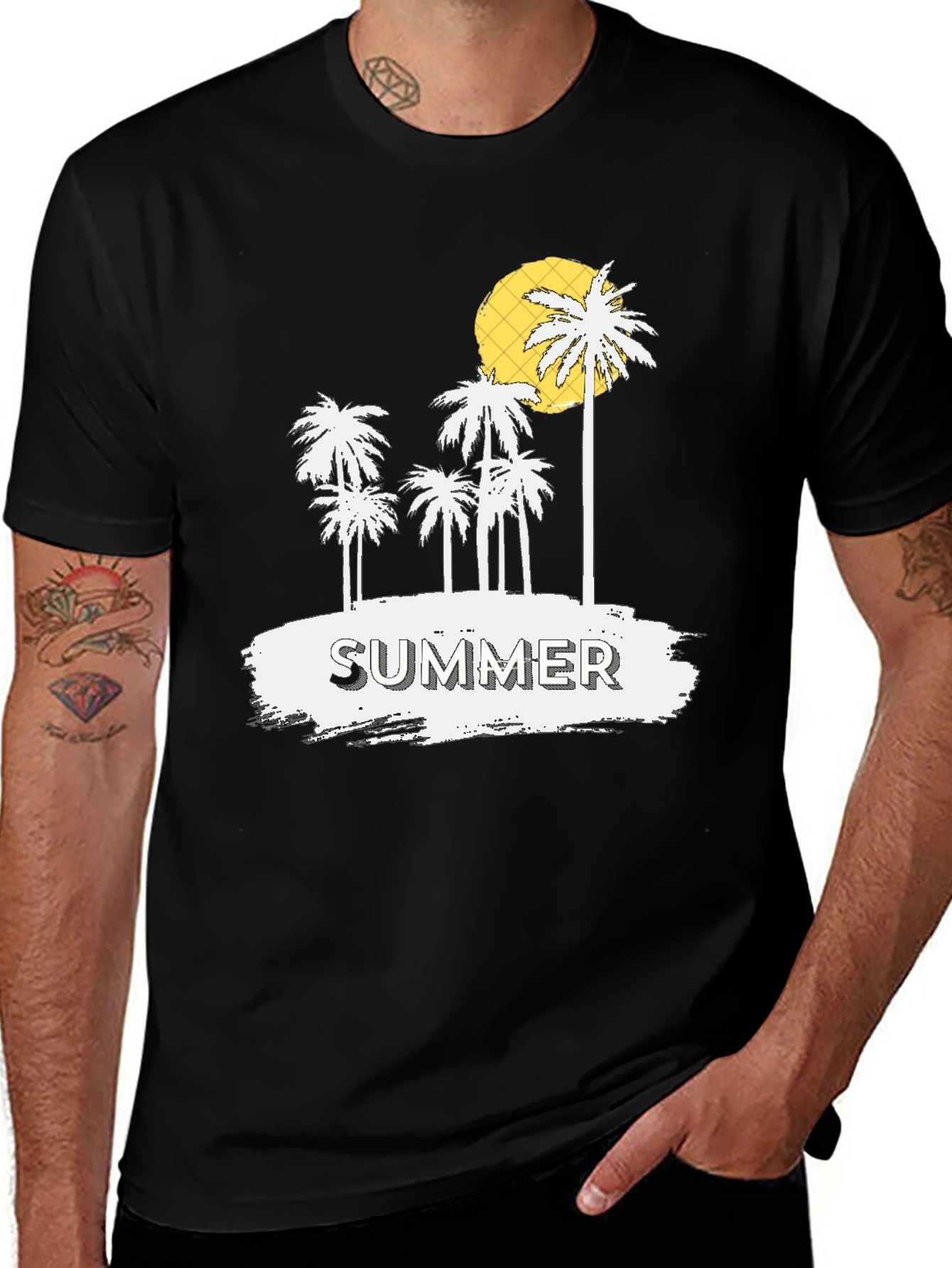 Variant 7 of Summer Palm Tree Graphic Print Men's T-Shirt