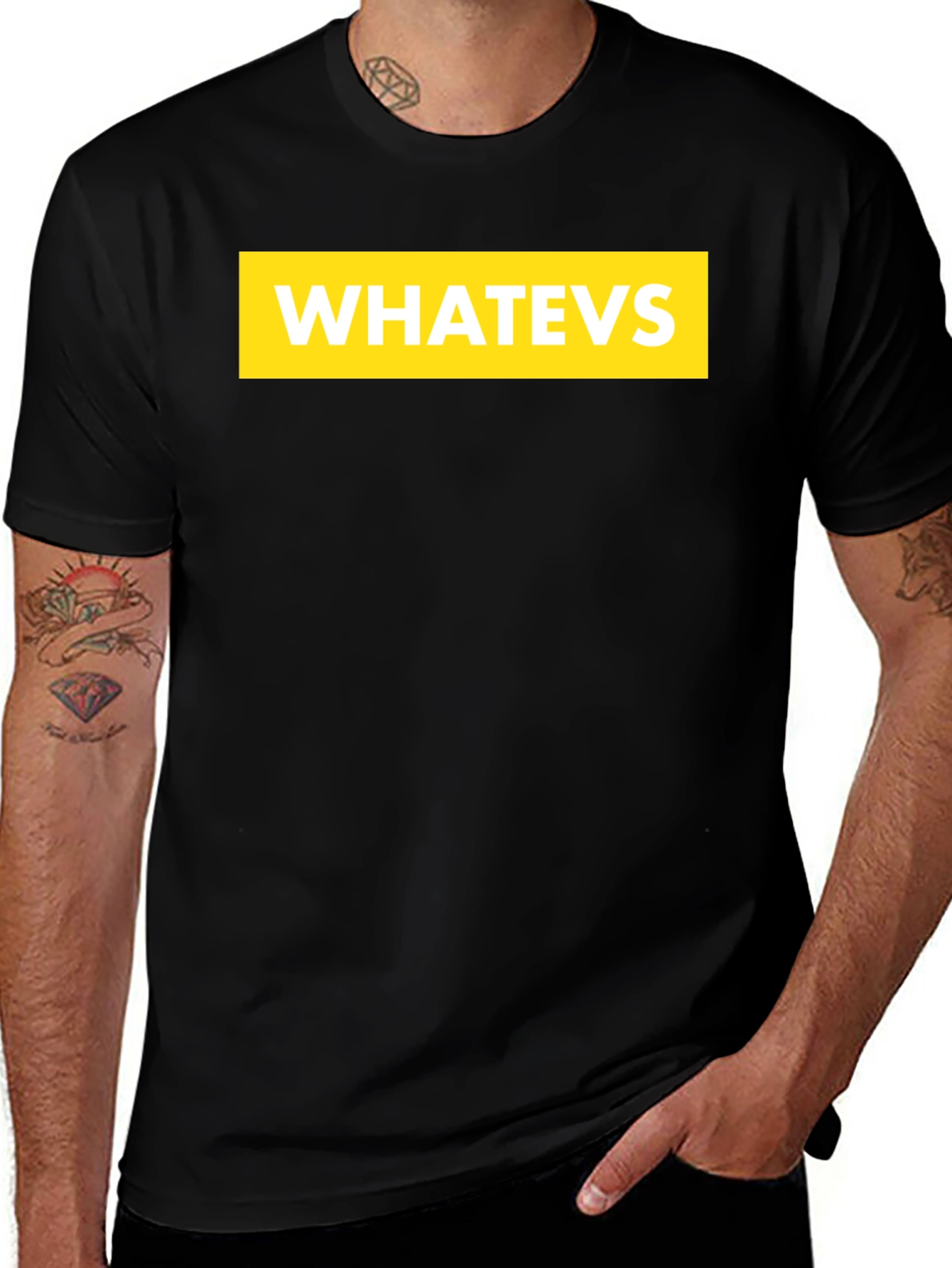 Variant 15 of WHATEVS Graphic Tee - Casual Black T-Shirt