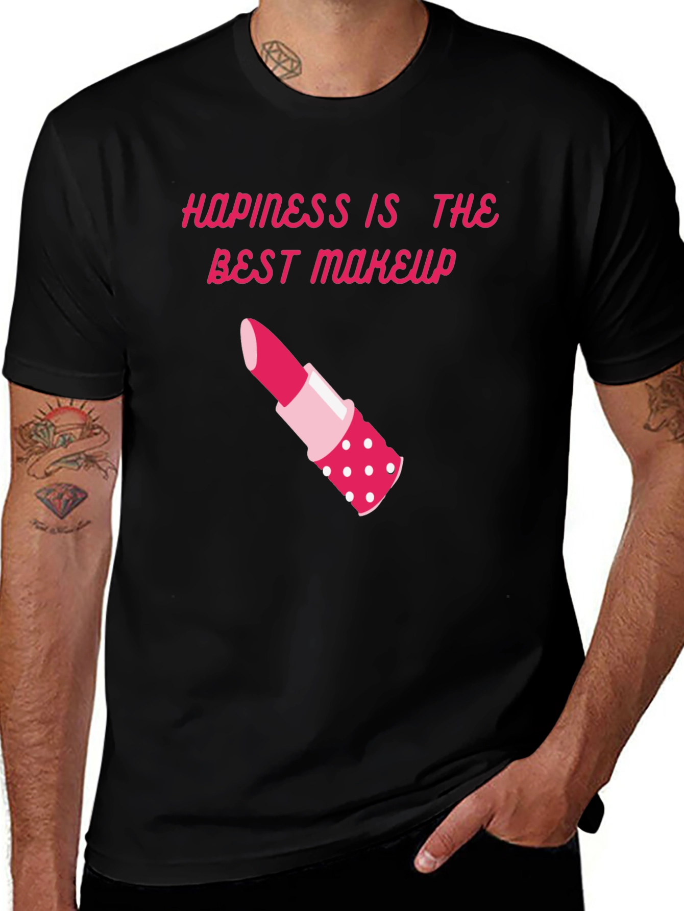 Variant 30 of Happiness is Makeup T-Shirt - Stylish & Comfy