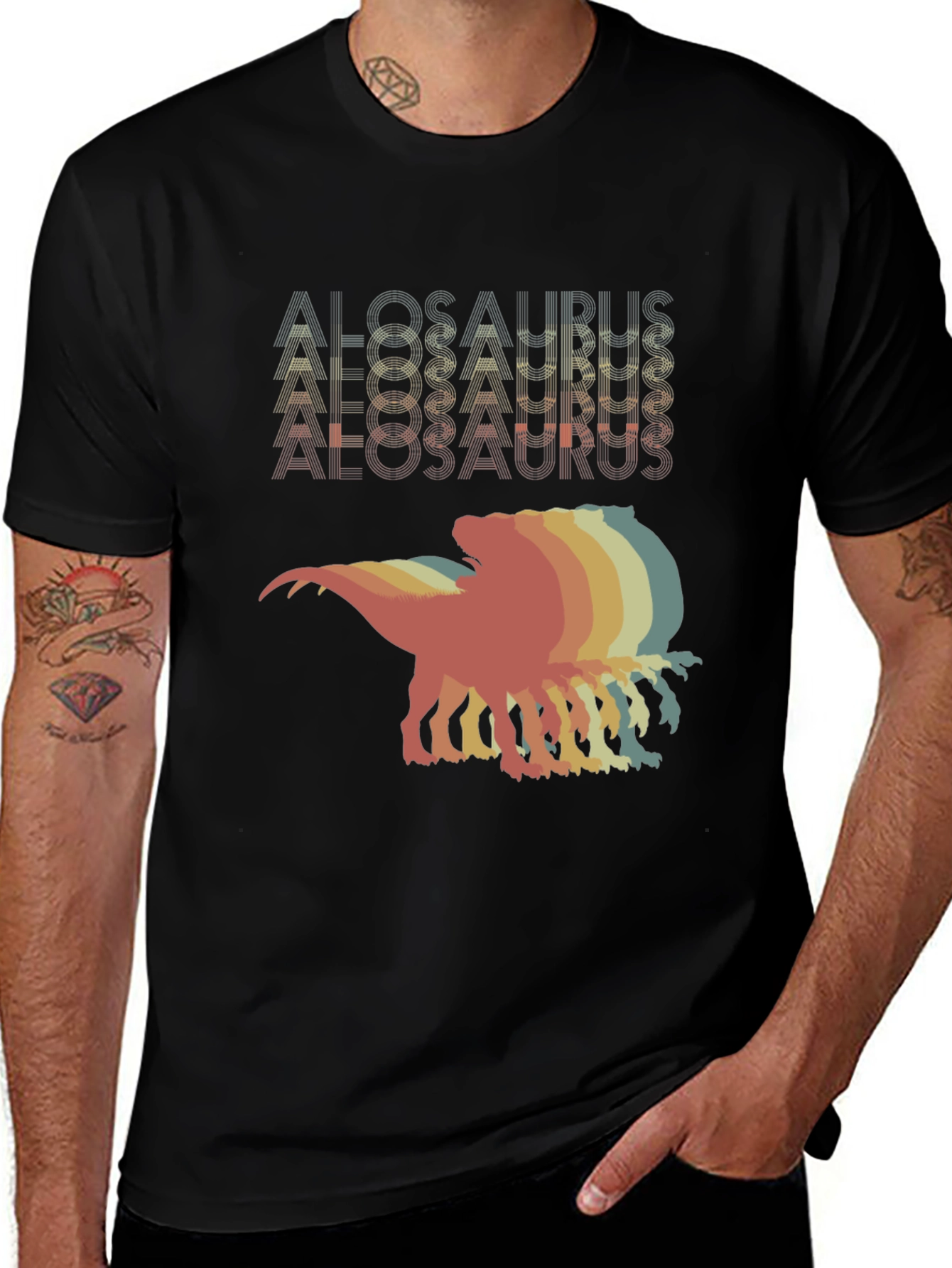 Variant 27 of Retro Alosaurus Dinosaur T-Shirt