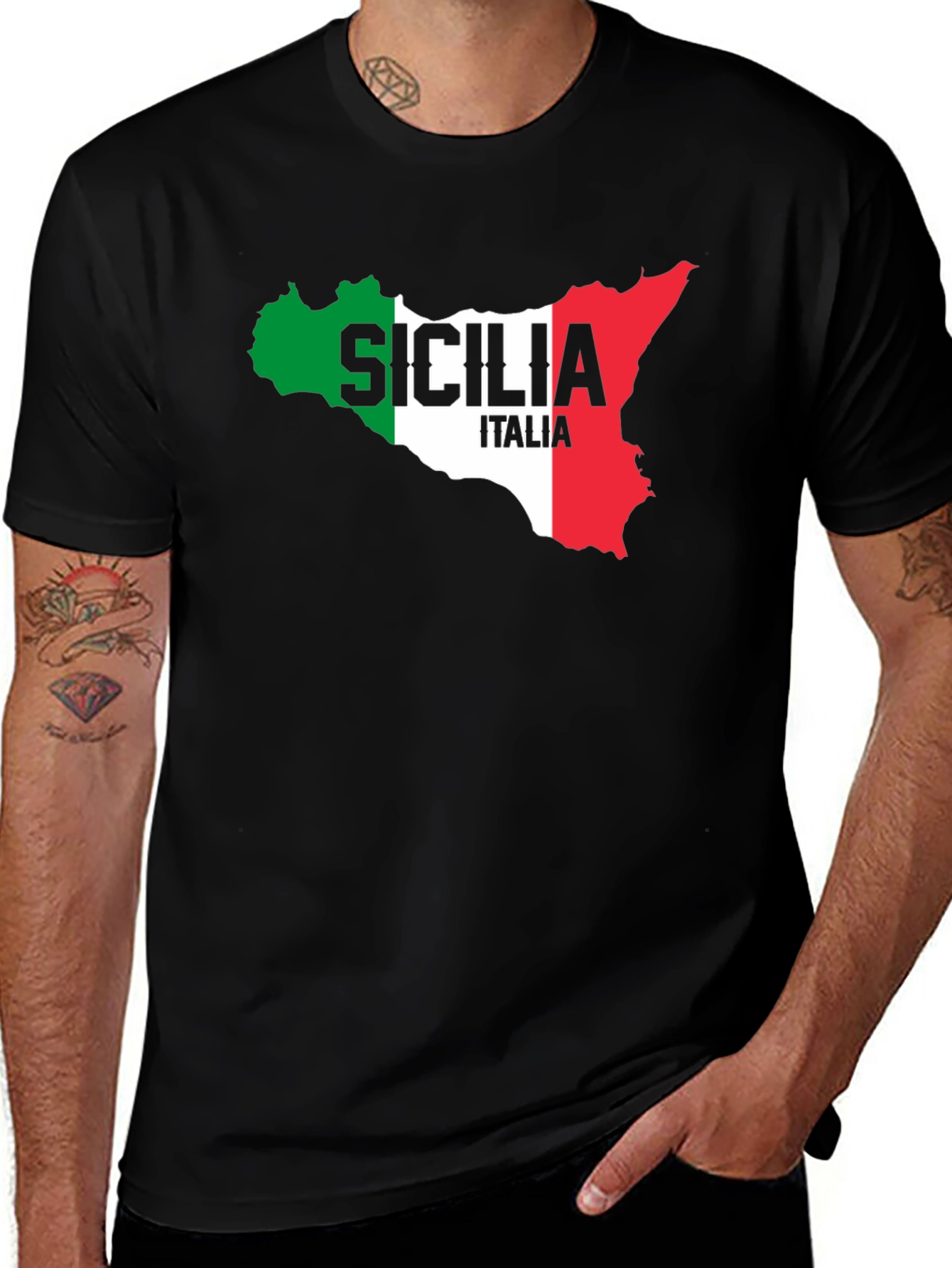 Sicilia Italia Black T-Shirt