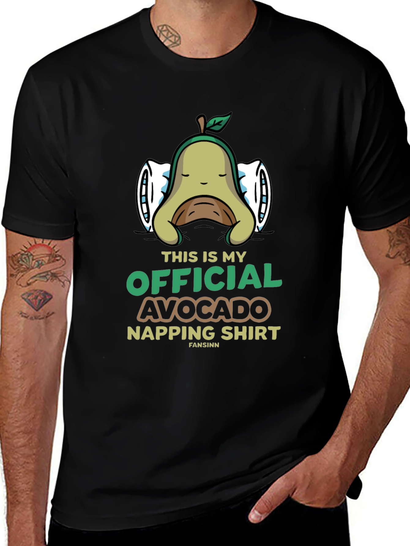 Variant 7 of Avocado Napping T-Shirt - Official Sleep Shirt