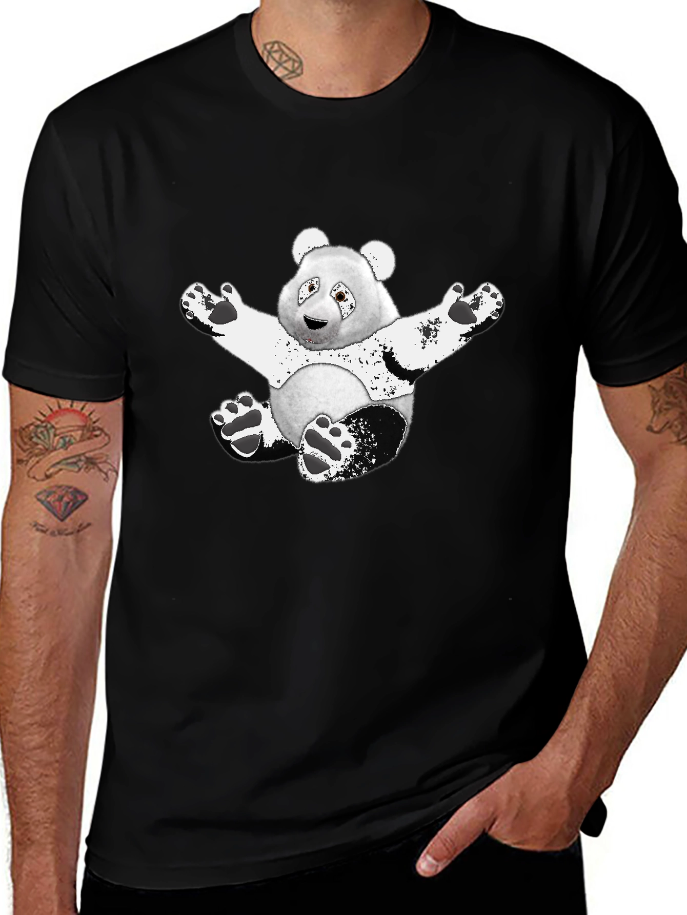 Variant 20 of Panda Graphic Black T-Shirt