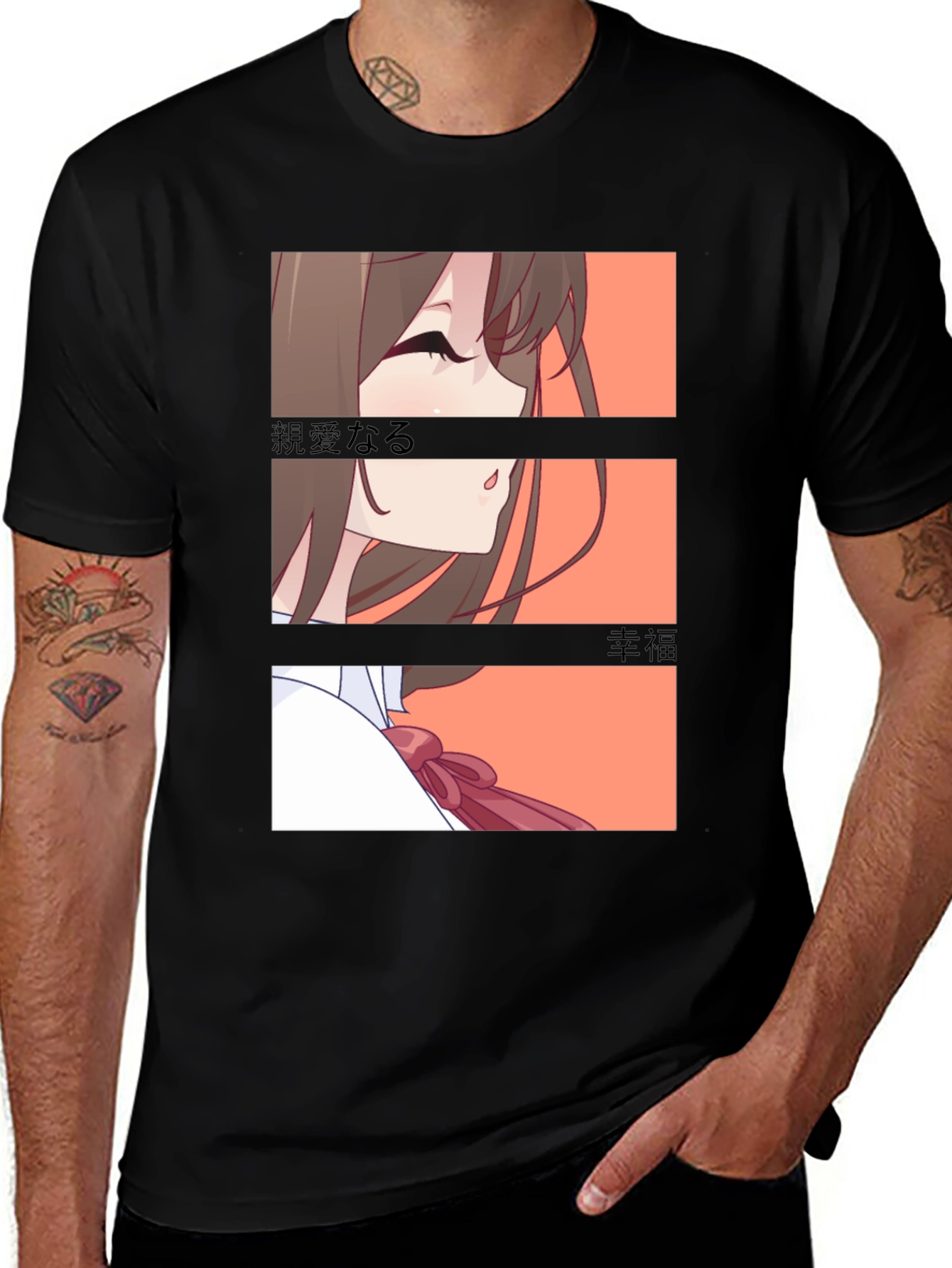 Variant 8 of Anime Girl Graphic Tee - Stylish Black T-Shirt