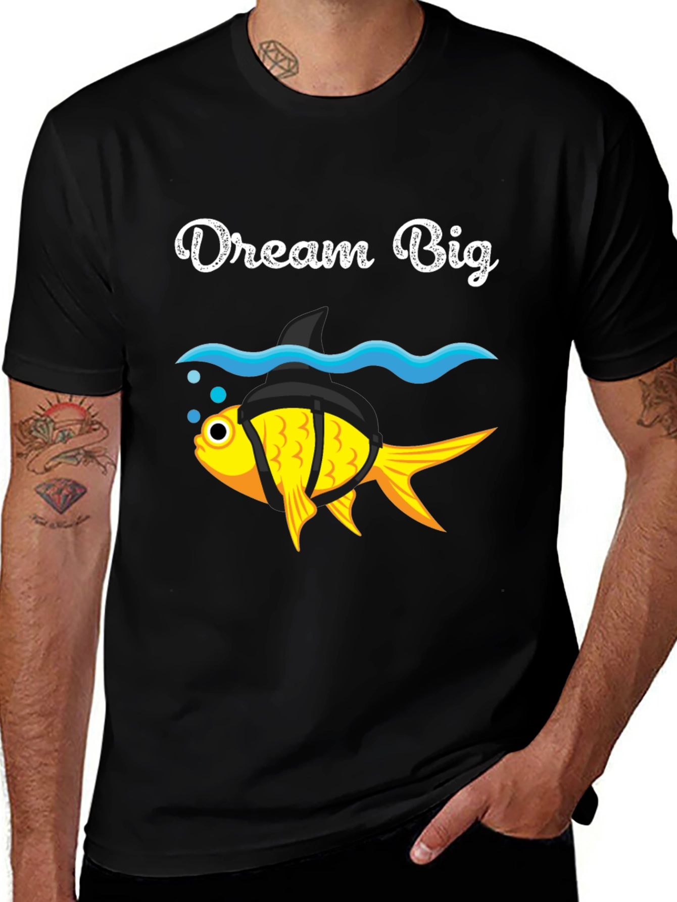 Variant 25 of Dream Big Goldfish Shark Fin Funny T-Shirt