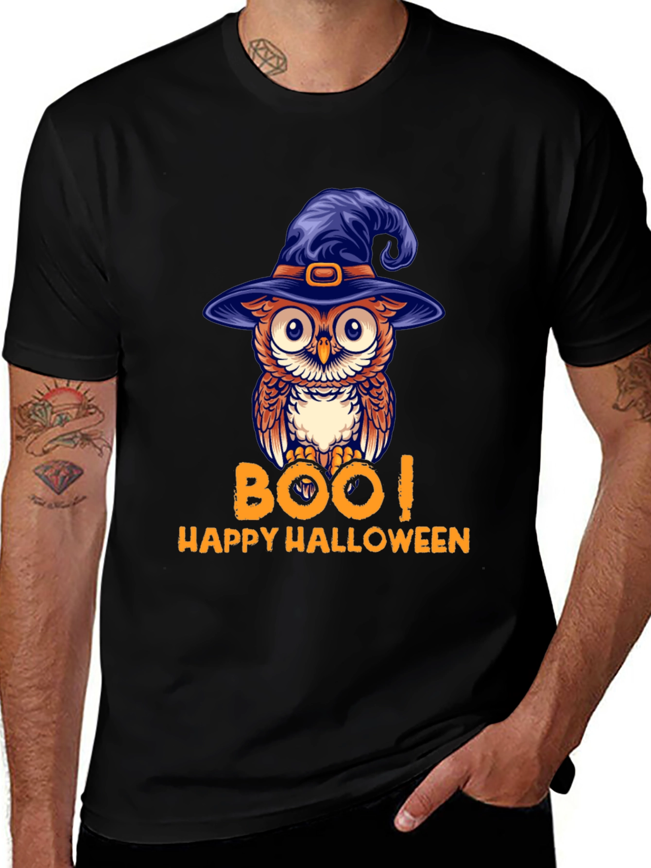 Halloween Owl T-Shirt - Boo! Happy Halloween