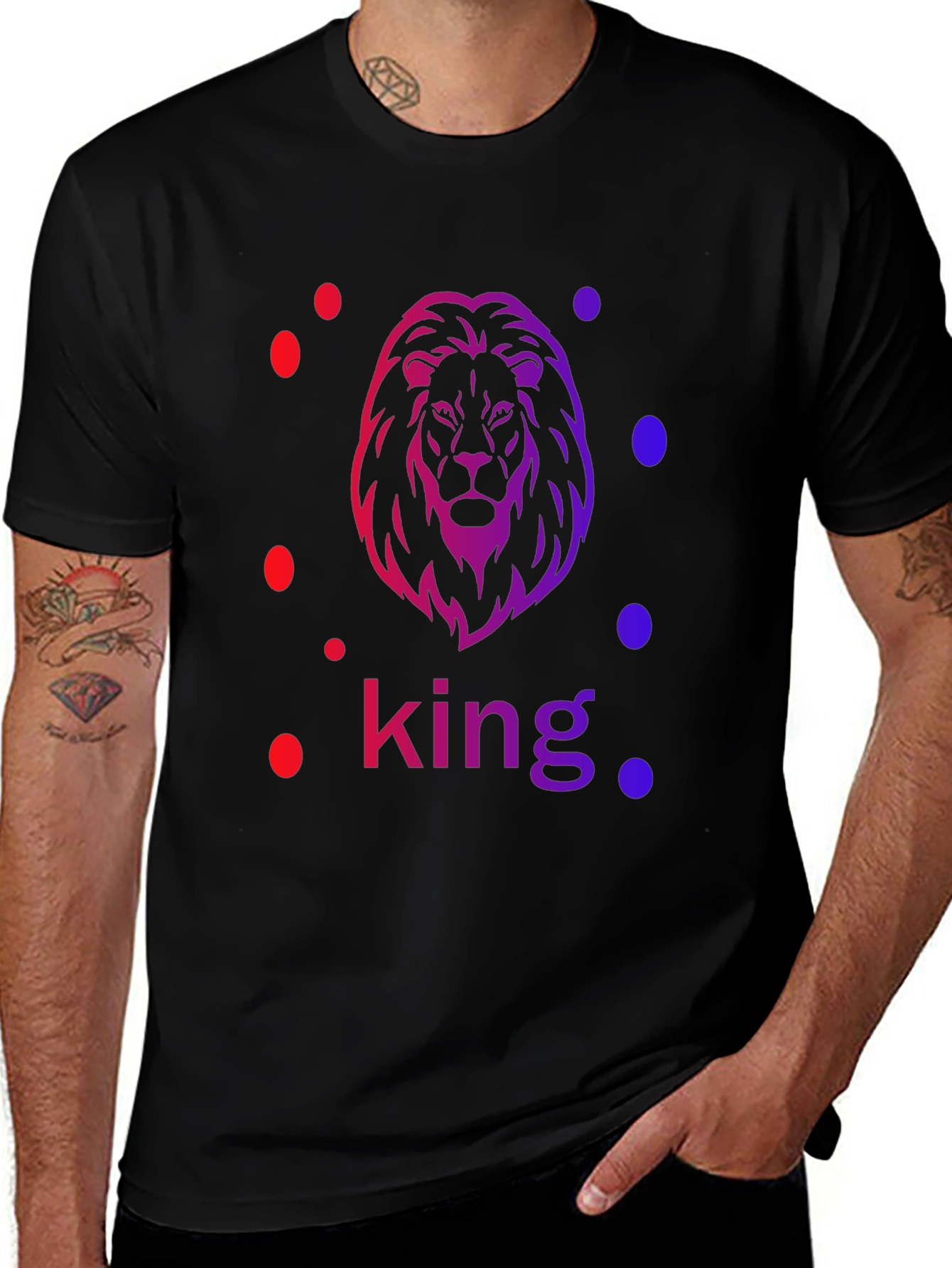 Variant 20 of King Lion Graphic Tee - Gradient Design