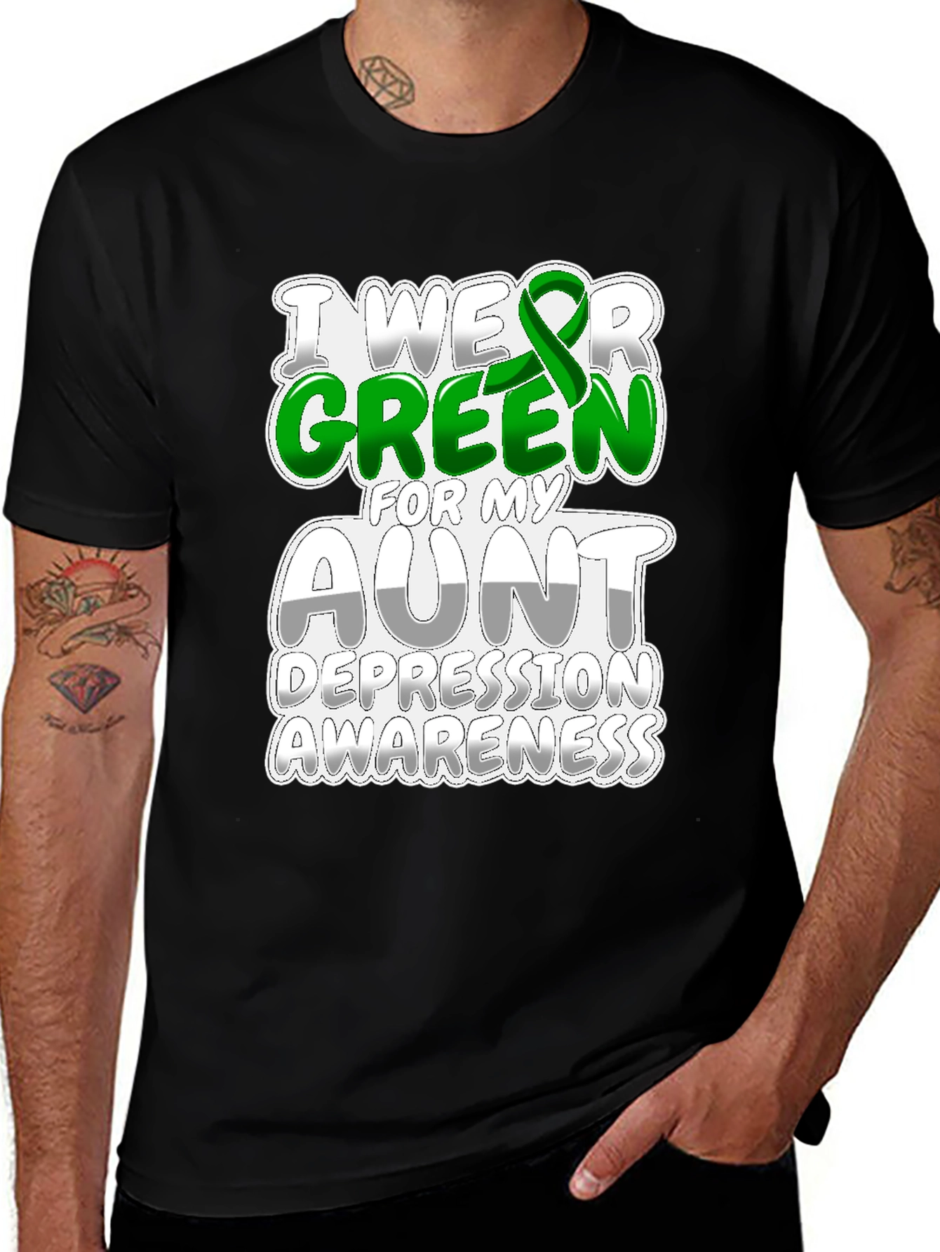 Variant 11 of I Wear Green for My Aunt Depression Awareness T-Shirt