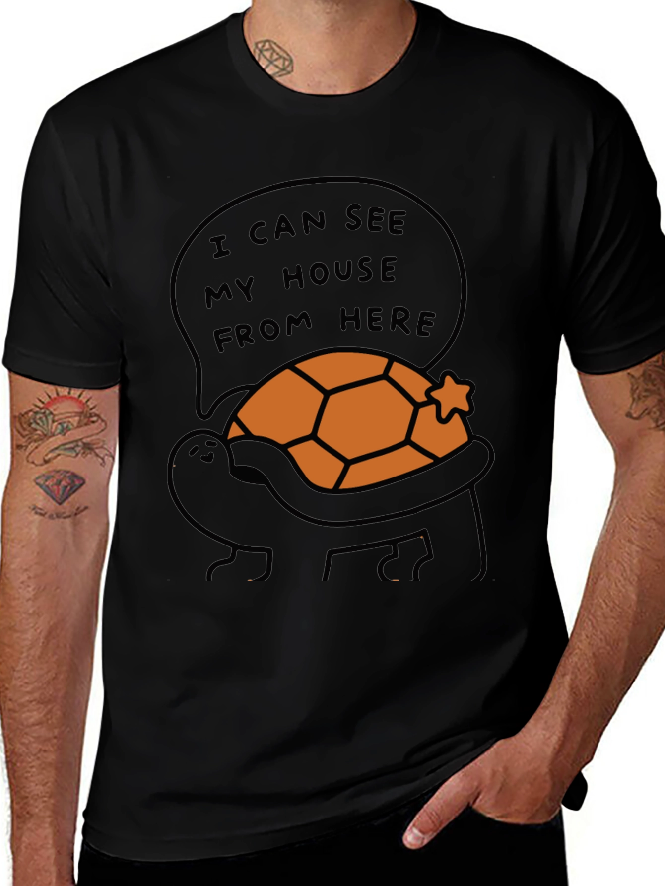 Variant 13 of Funny Turtle T-Shirt - I Can See My House From Here