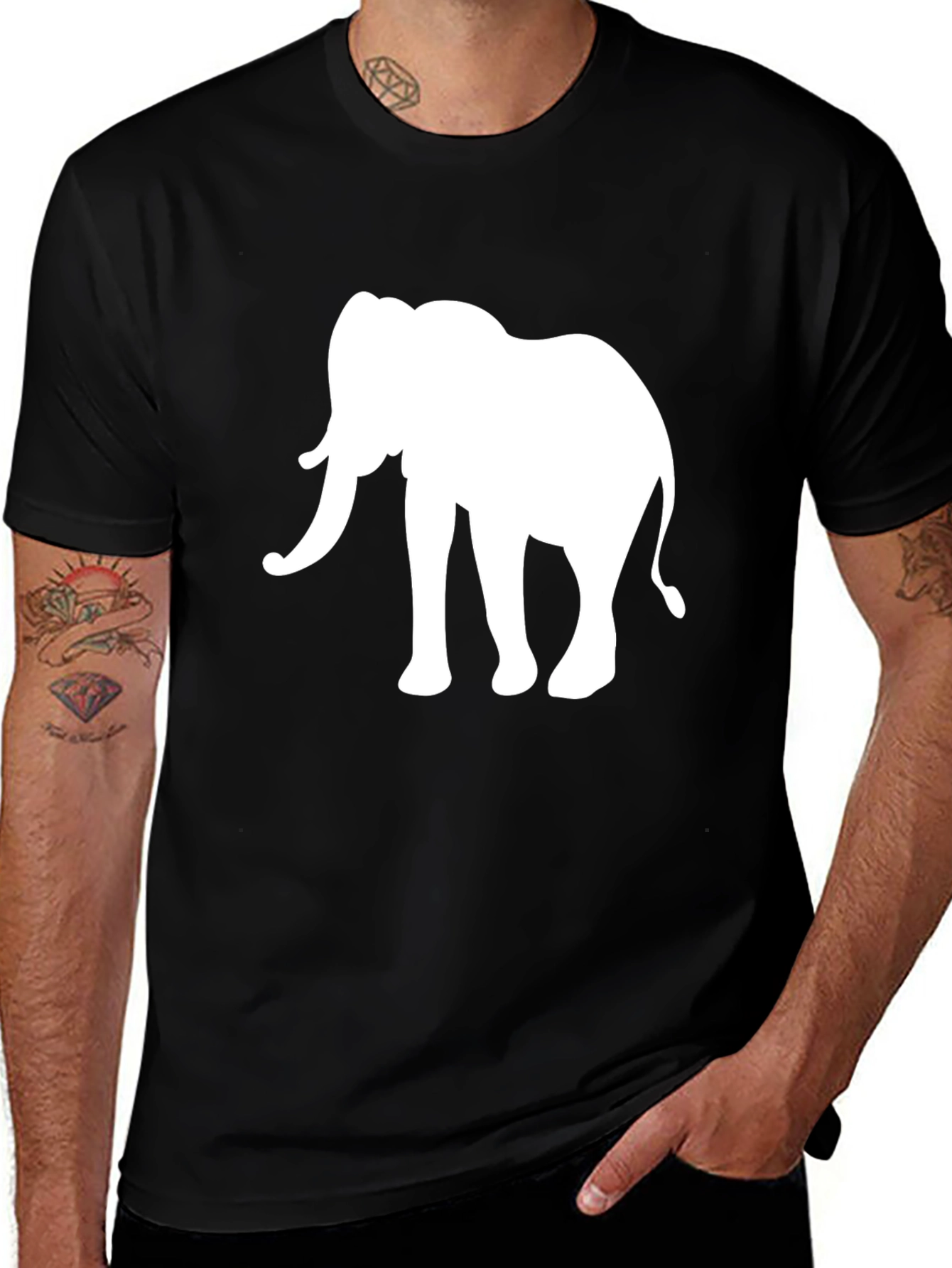 Variant 14 of Elephant Graphic Tee - Soft & Stylish Black T-Shirt