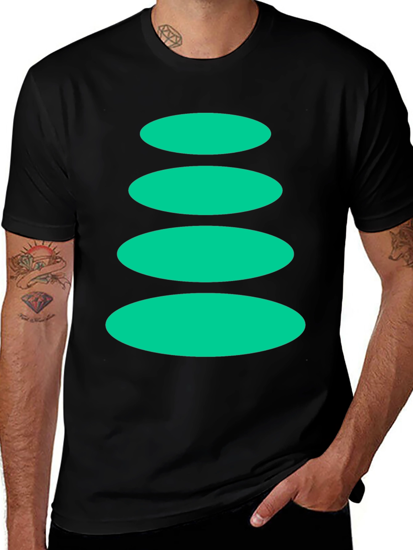 Variant 12 of Stacked Ovals Graphic Tee - Modern Minimalist Style