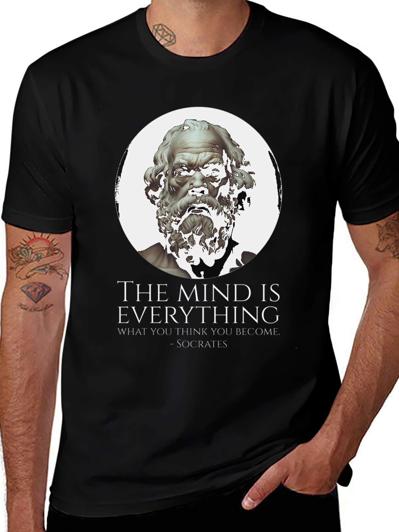 Variant 23 of Socrates Quote T-Shirt - The Mind Is Everything