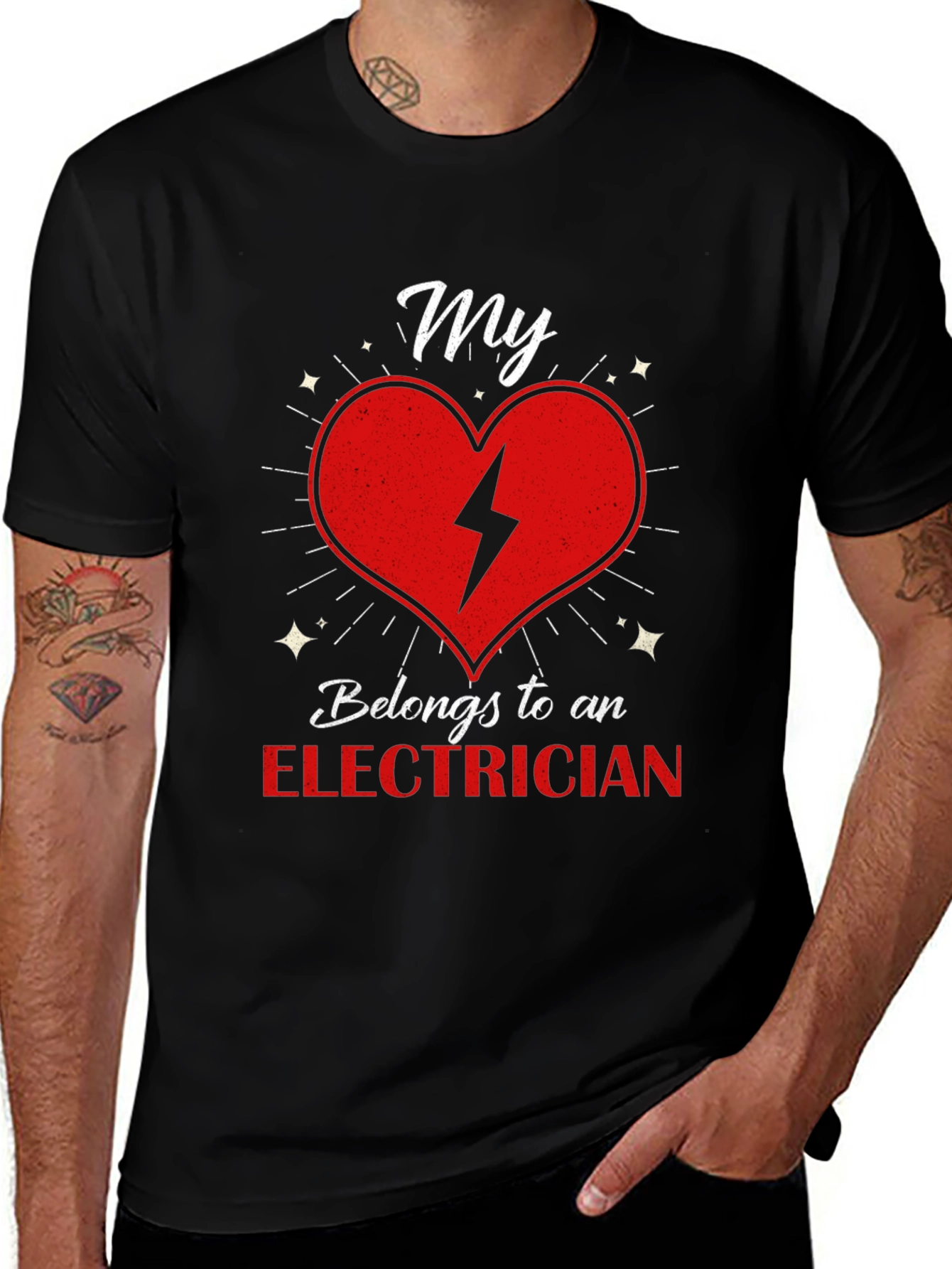 Variant 8 of My Heart Belongs to an Electrician T-Shirt