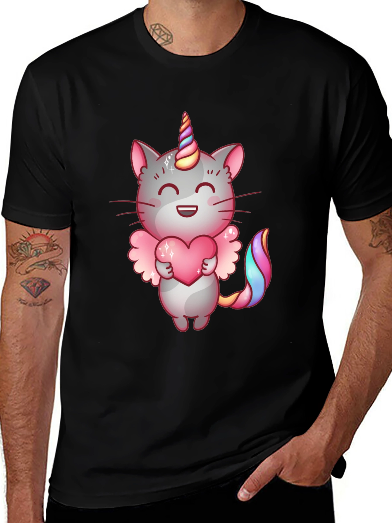 Variant 27 of Unicorn Cat T-Shirt, Cute Kawaii Style