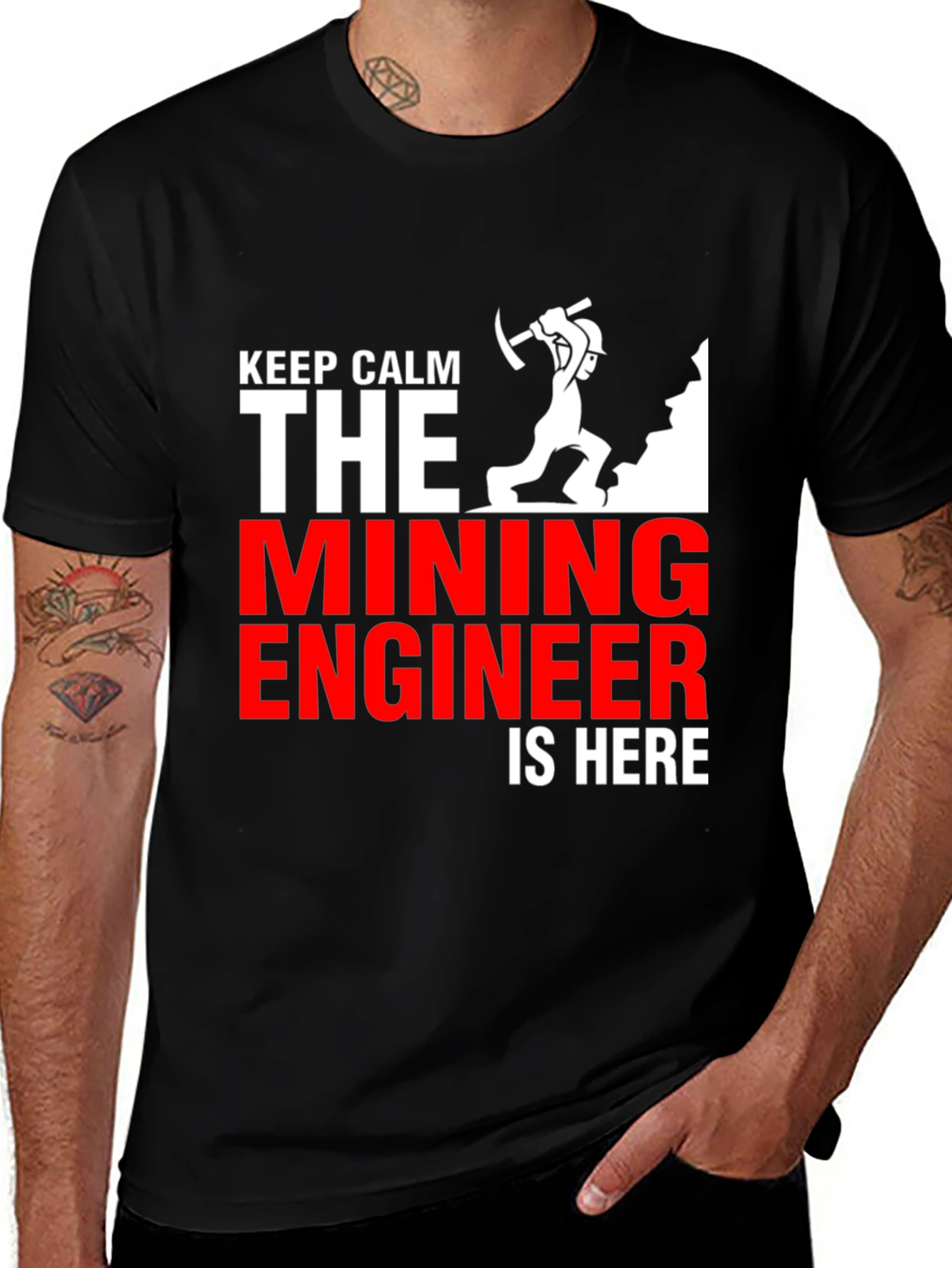 Variant 11 of Keep Calm Mining Engineer T-Shirt - Black