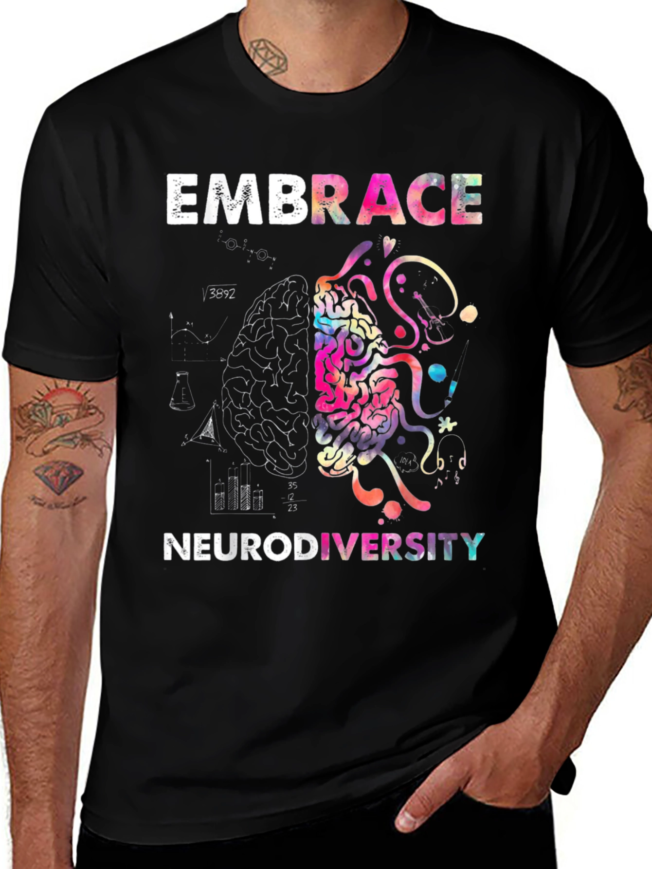Embrace Neurodiversity Tee - Brain Graphic