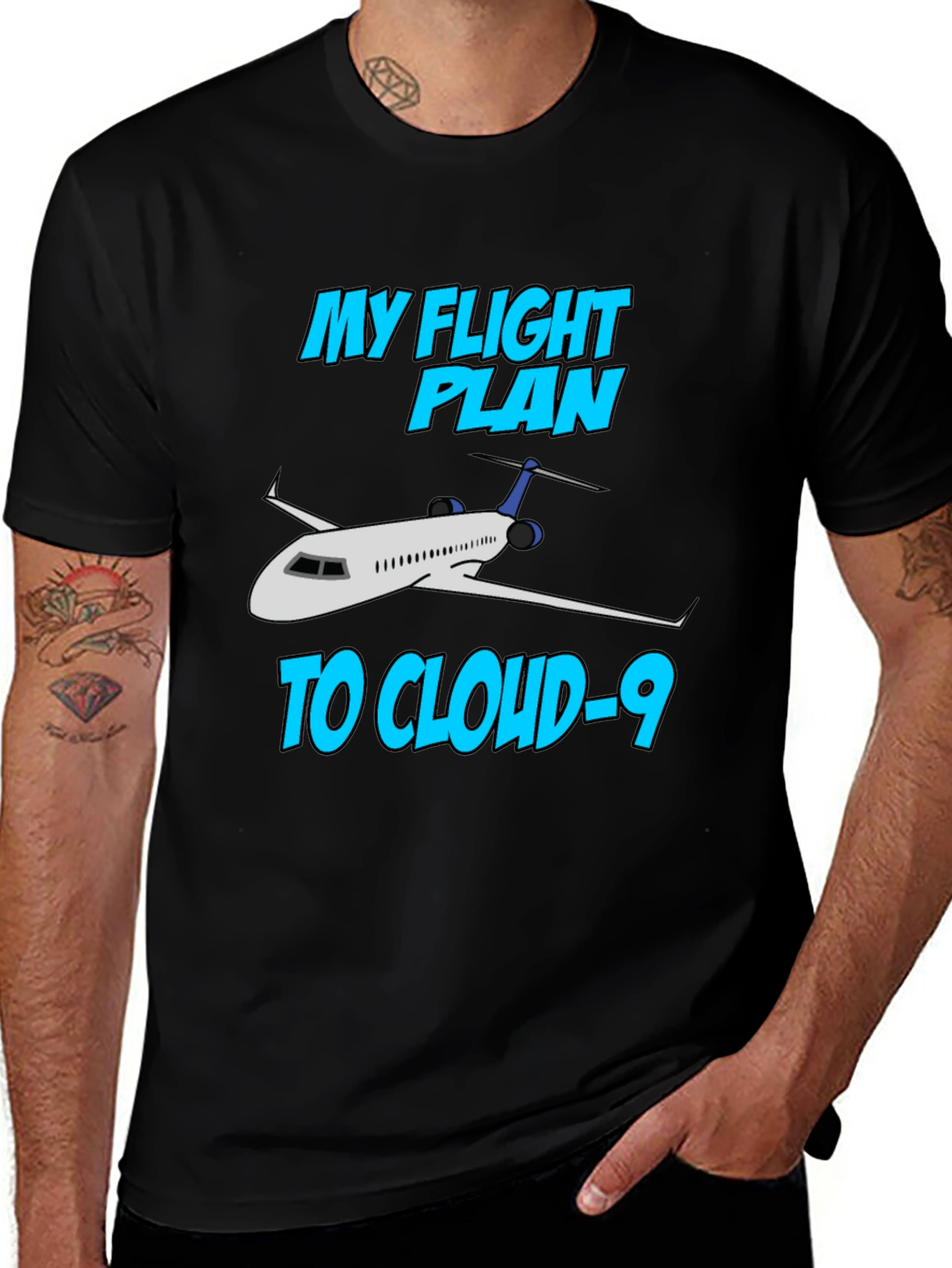 Black Flight Plan to Cloud-9 T-Shirt main image