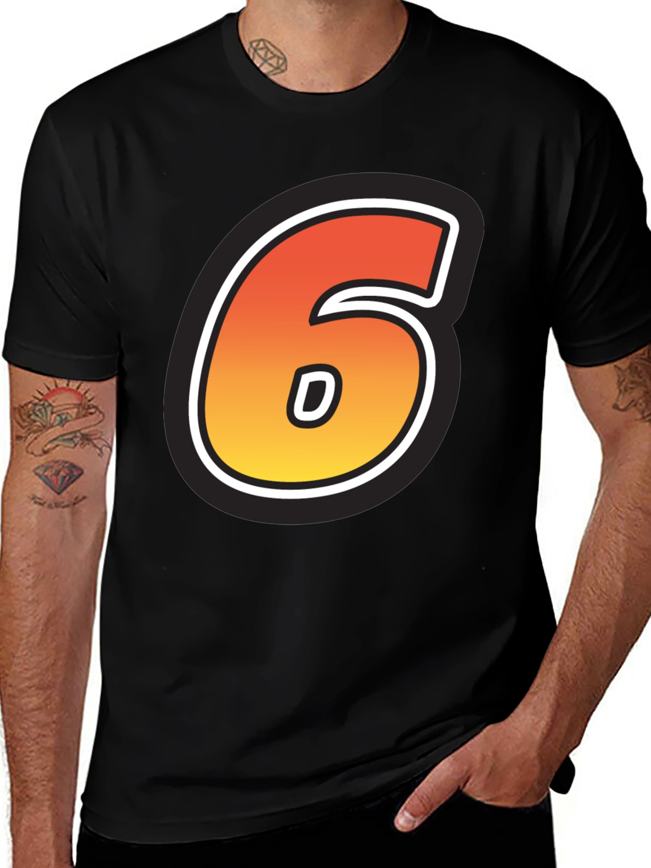 Variant 3 of Number 6 T-Shirt - Gradient Design
