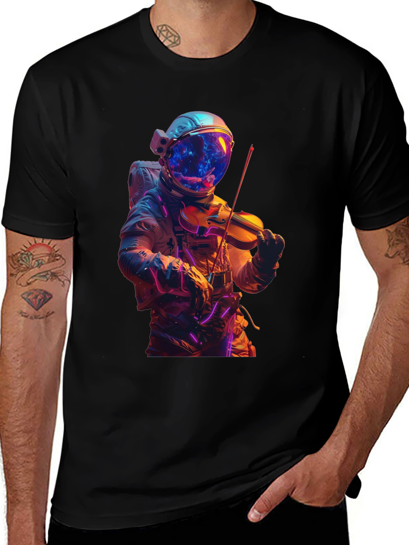 Variant 26 of Astronaut Violinist Graphic T-Shirt