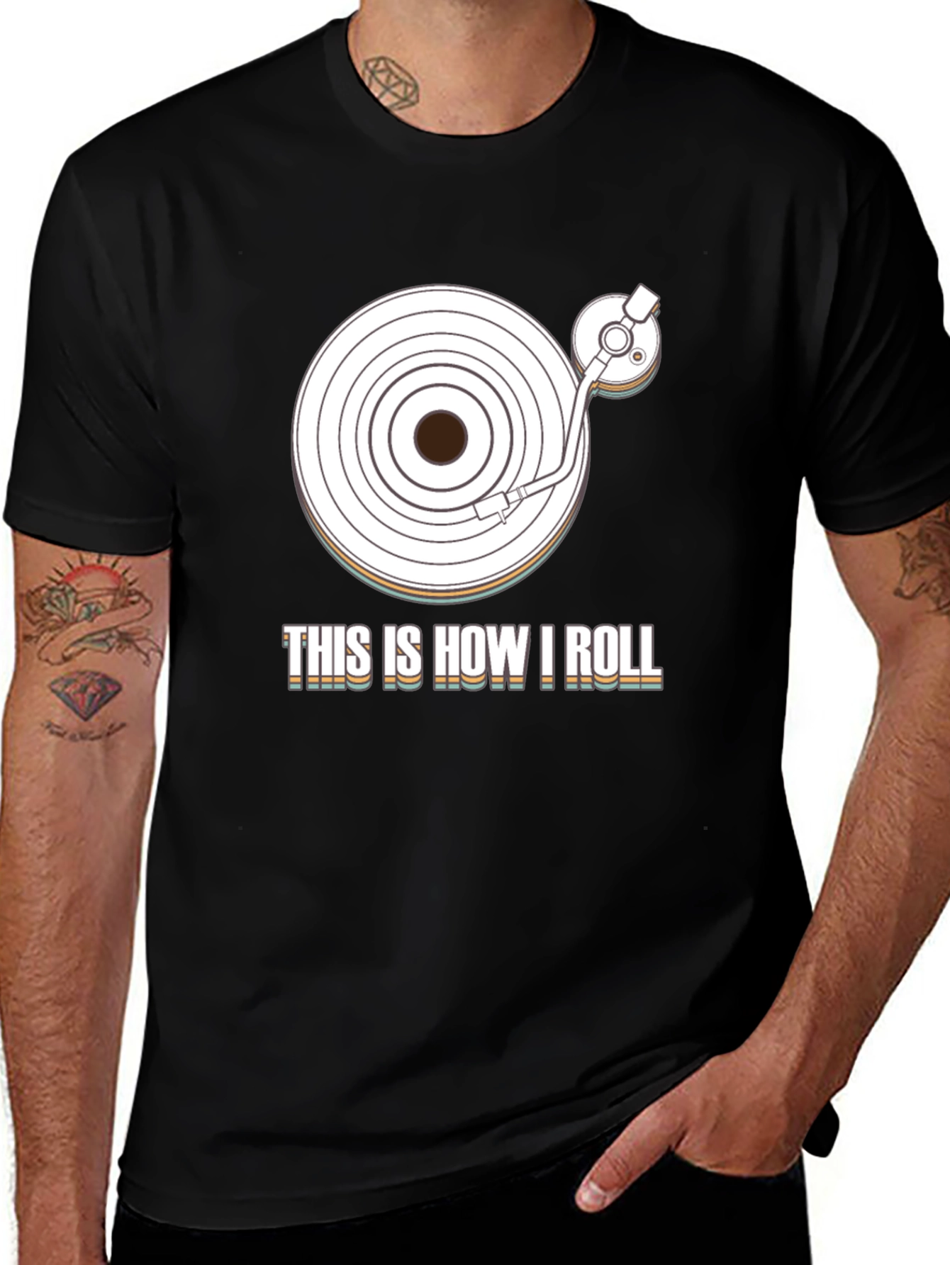 Variant 16 of Retro Vinyl Record T-Shirt - This is How I Roll!