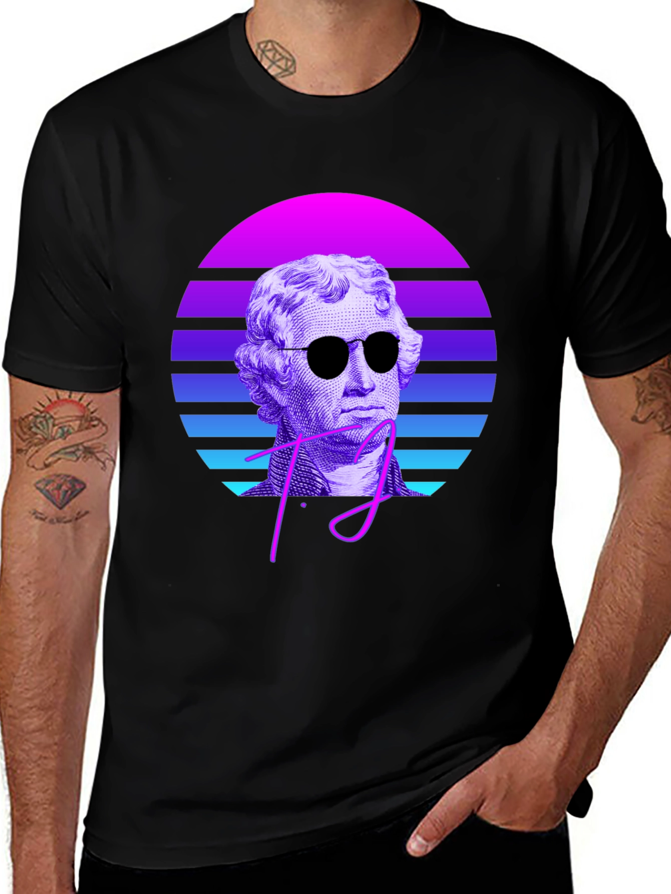 Variant 25 of Retro Thomas Jefferson Graphic Tee
