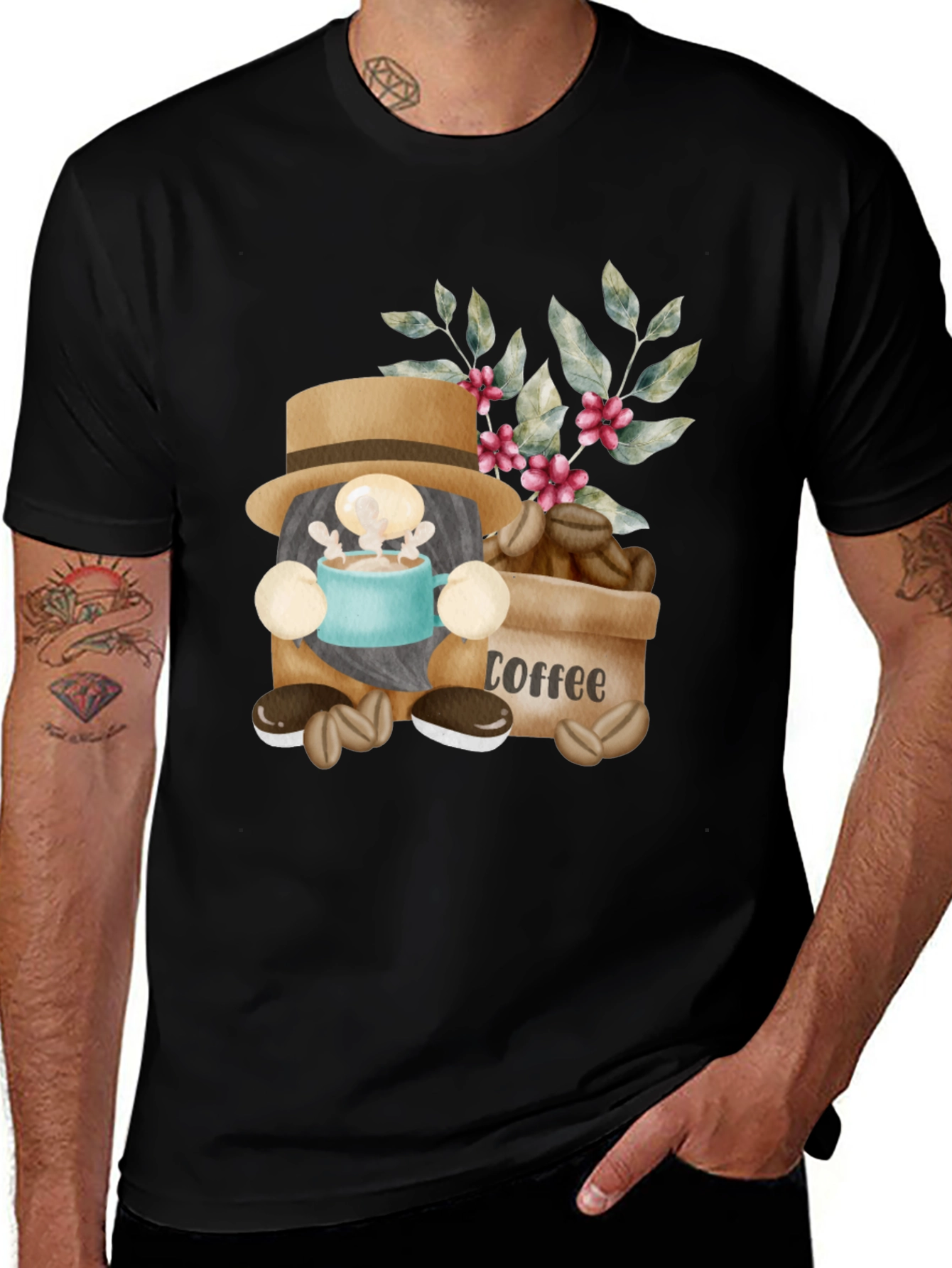 Variant 24 of Coffee Gnome T-Shirt - Funny Coffee Lover Tee