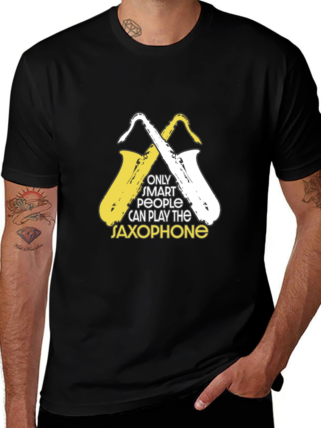 Variant 12 of Smart Saxophone Player Graphic Tee