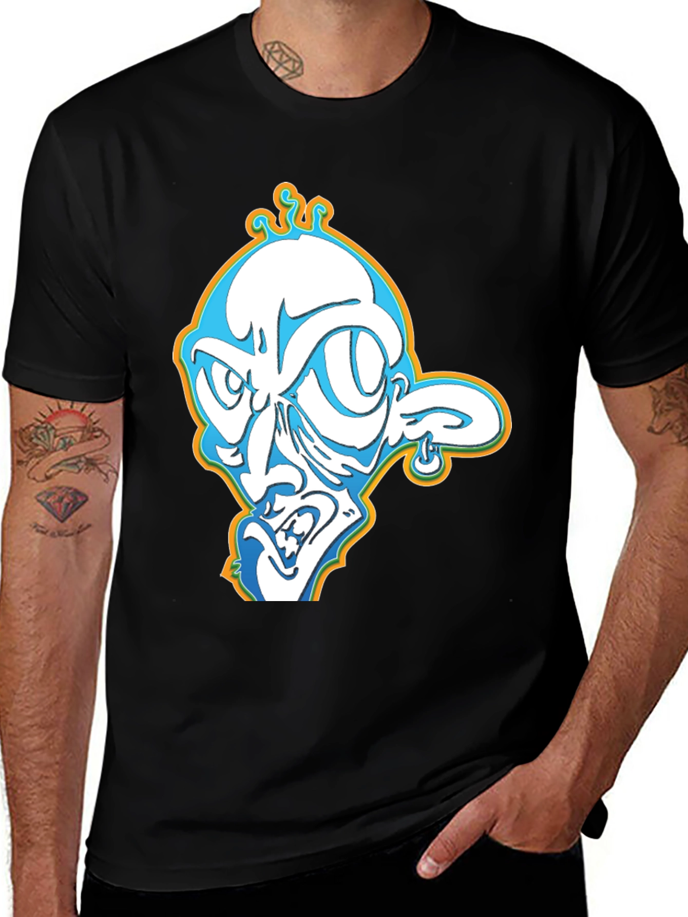 Variant 7 of Cool Cartoon Graphic Tee - Black