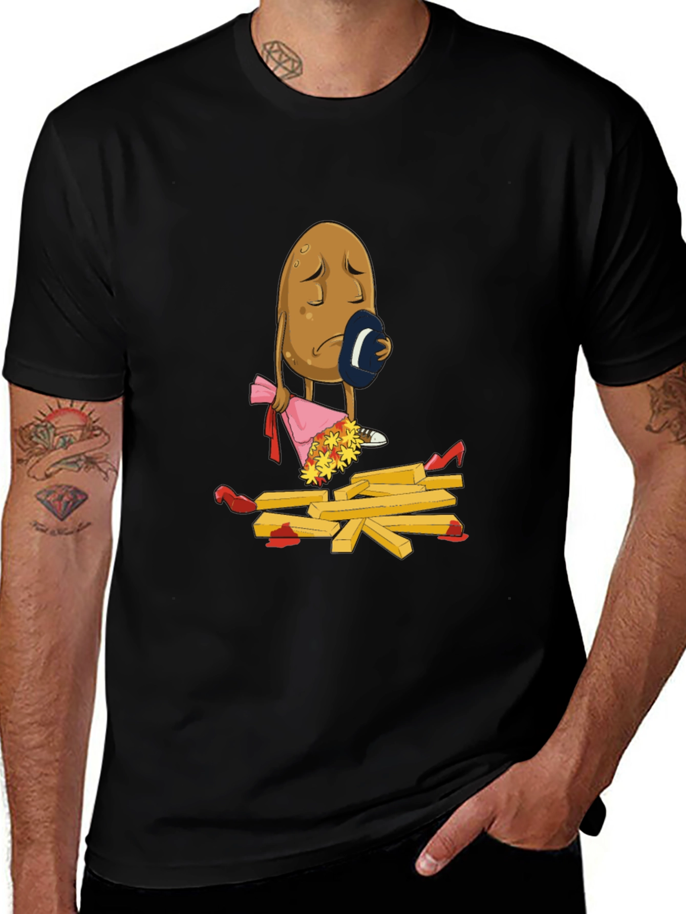 Variant 2 of Sad Potato T-Shirt - Funny French Fry Design