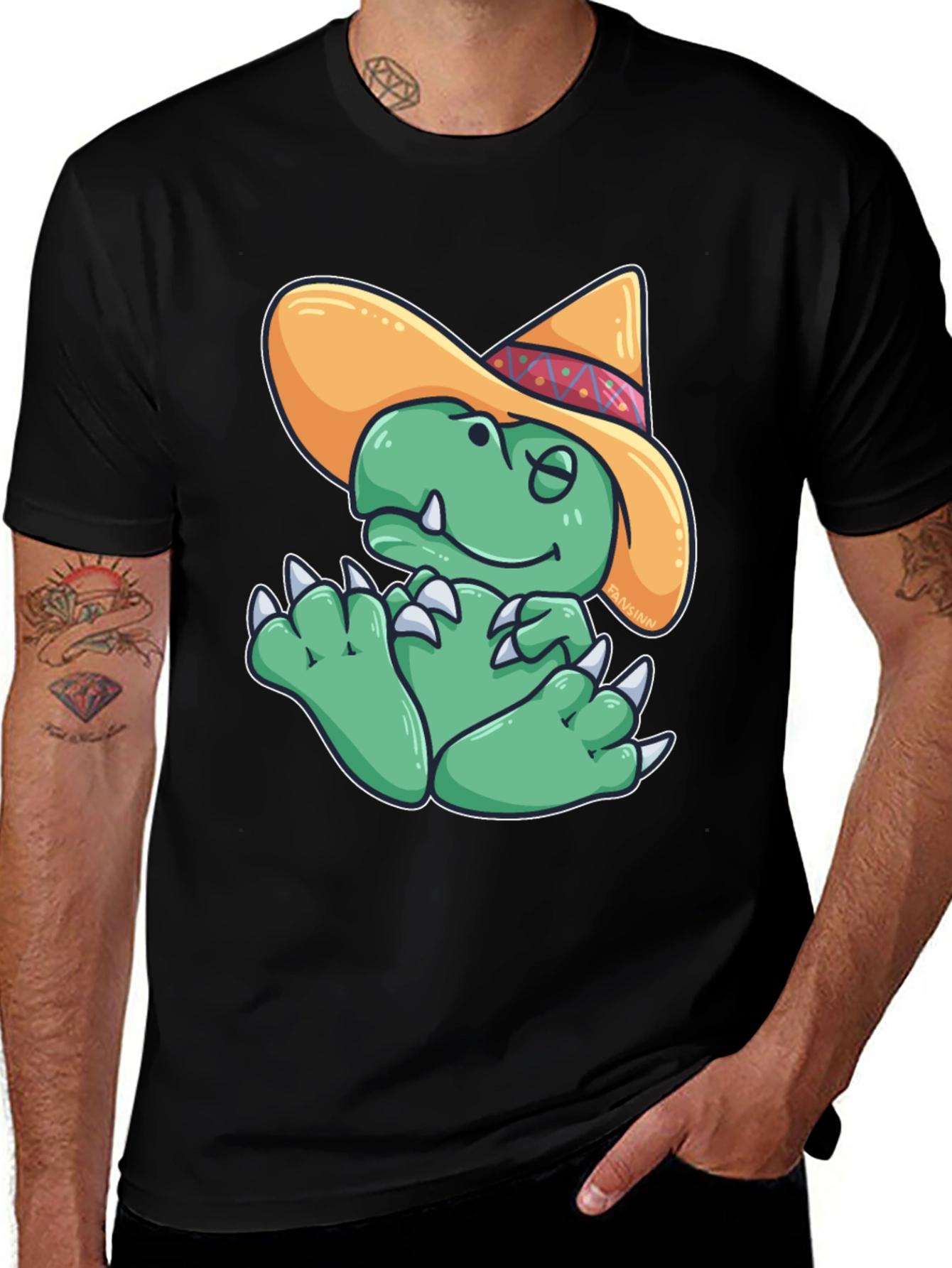 Variant 7 of Dino Sombrero T-Shirt - Funny Cartoon Dinosaur Tee