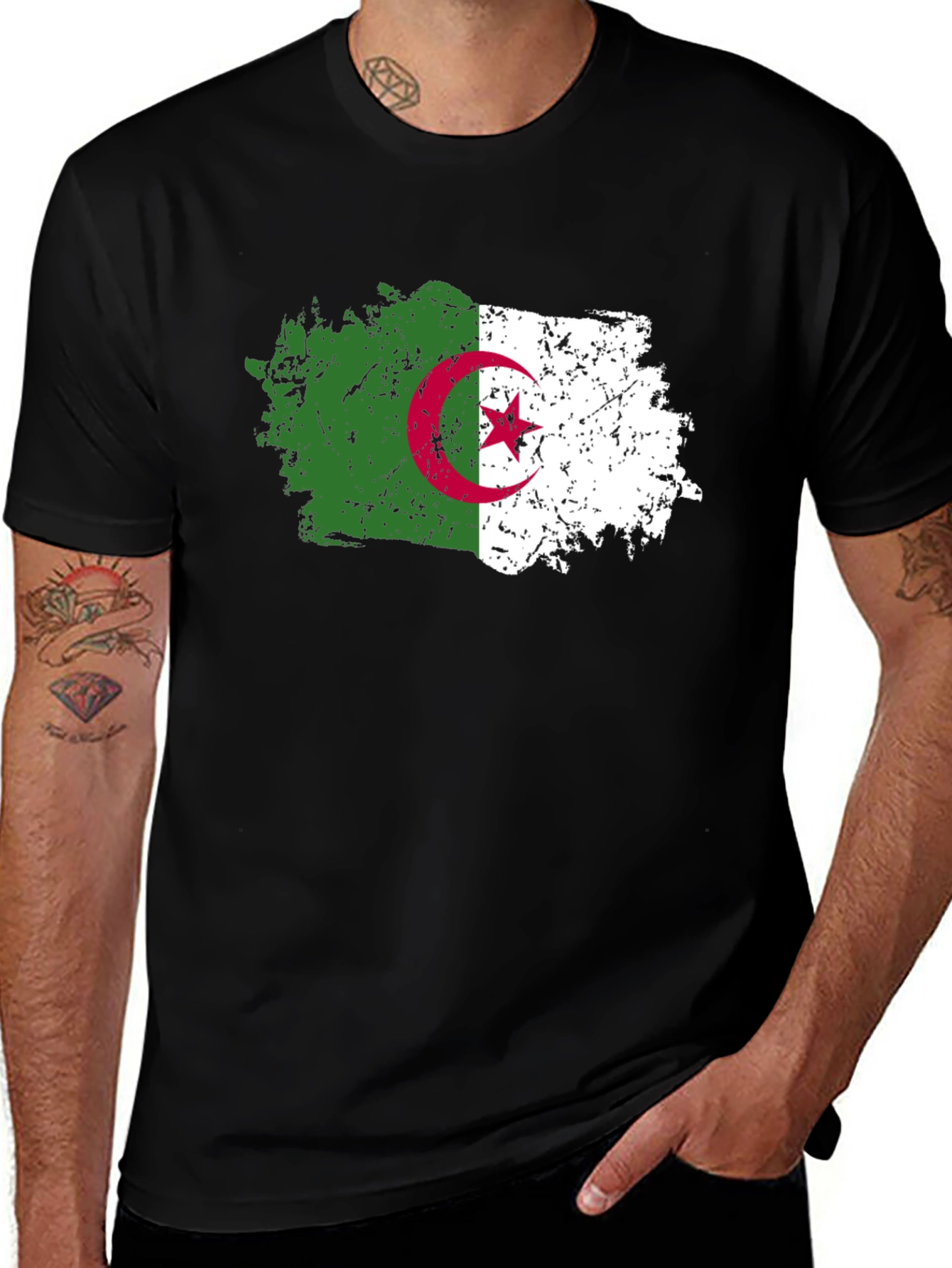 Algeria Flag T-Shirt - Distressed Design