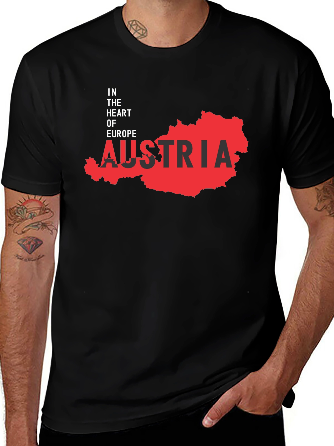 Austria Map T-Shirt - In The Heart Of Europe