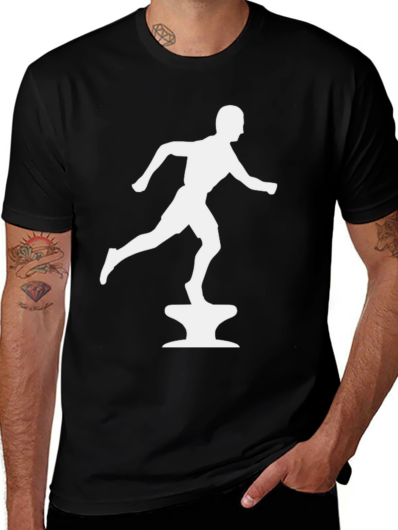 Variant 12 of Anvil Runner Graphic Tee - Black Cotton Blend T-Shirt