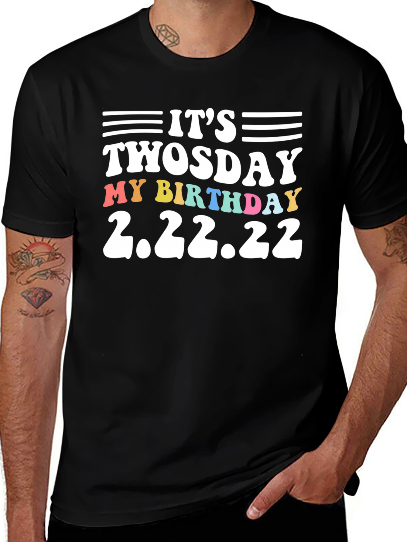Variant 12 of It's Twosday My Birthday 2.22.22 Black T-Shirt