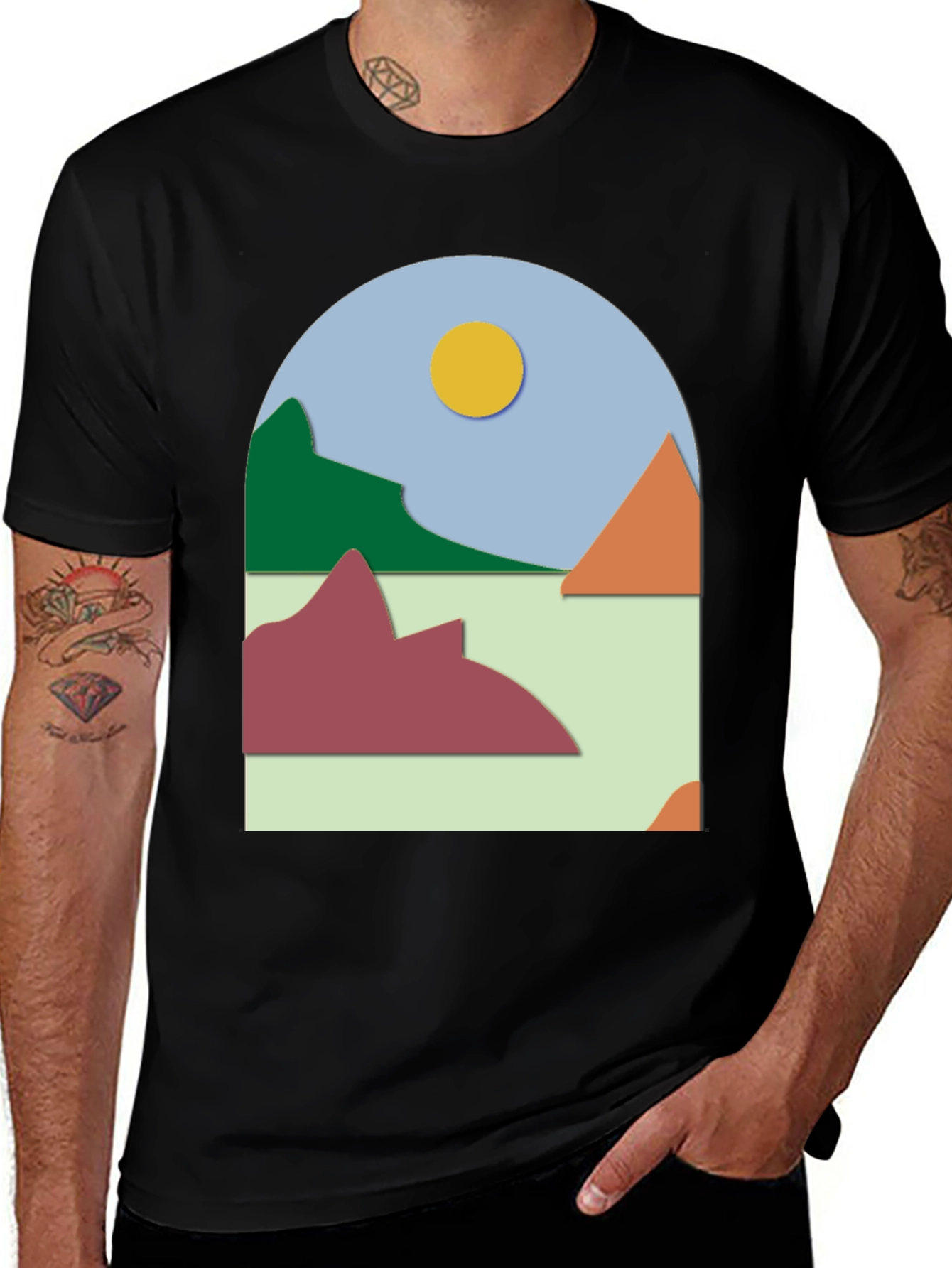 Variant 4 of Abstract Landscape Graphic Tee - Unisex Crew Neck