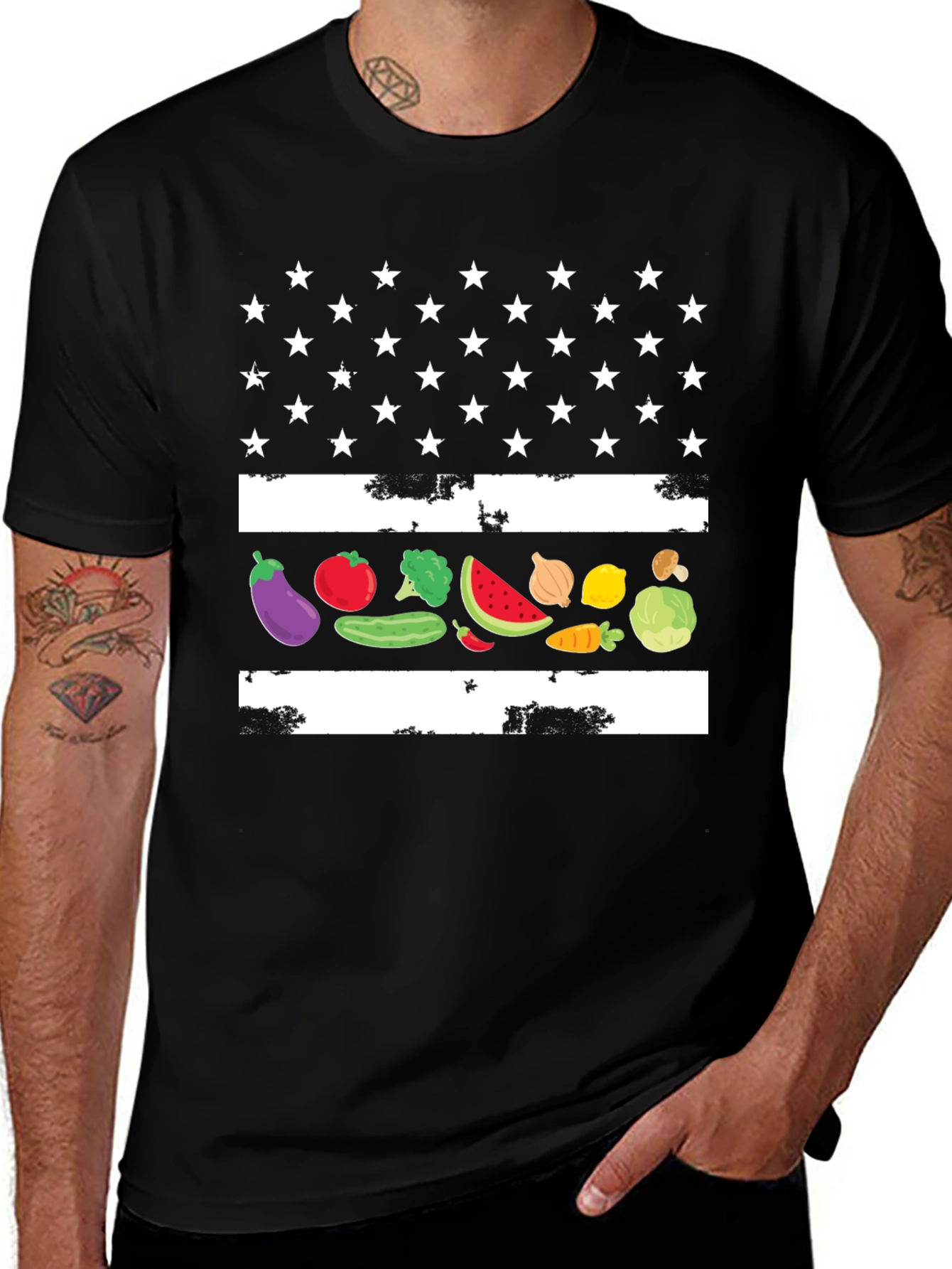 Variant 18 of Vegetable Flag Graphic T-Shirt
