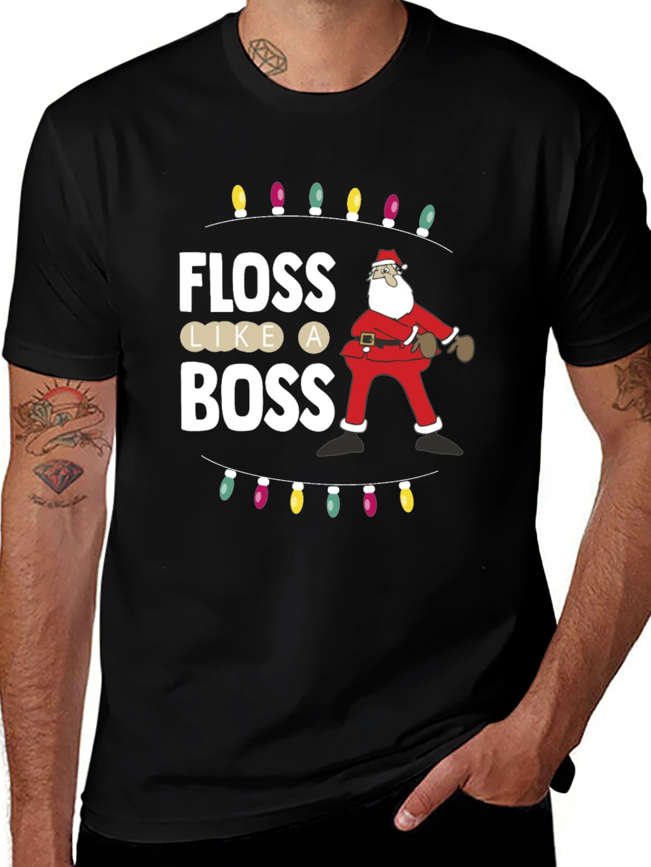 Floss Like a Boss Santa Christmas T-Shirt