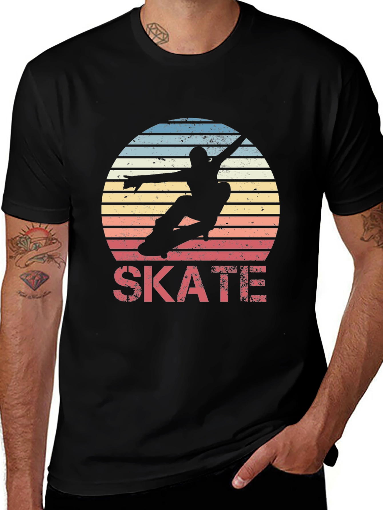 Variant 3 of Retro Skate Sunset Graphic Tee