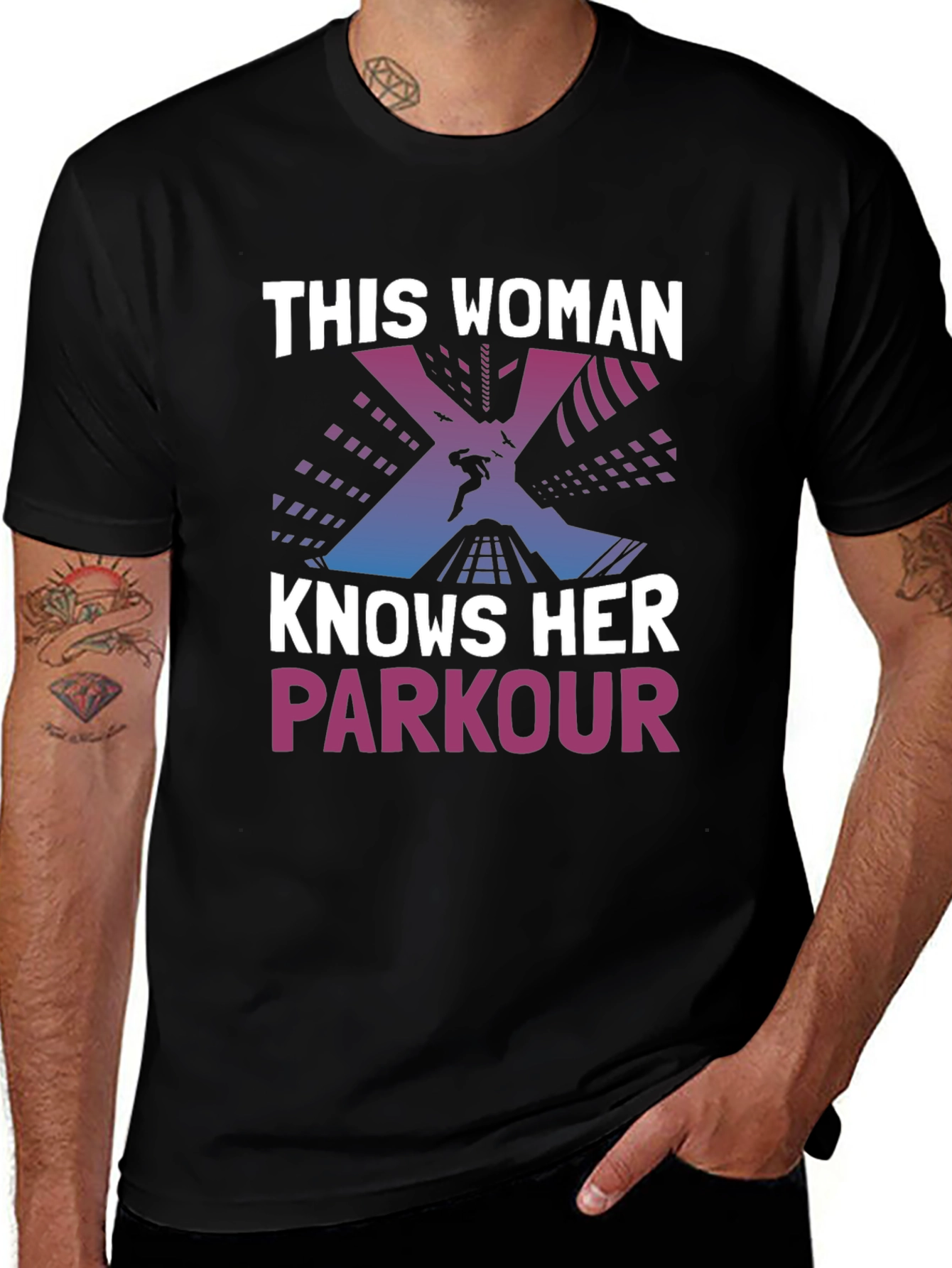 Black Parkour Woman T-Shirt - Urban Athlete Style main image