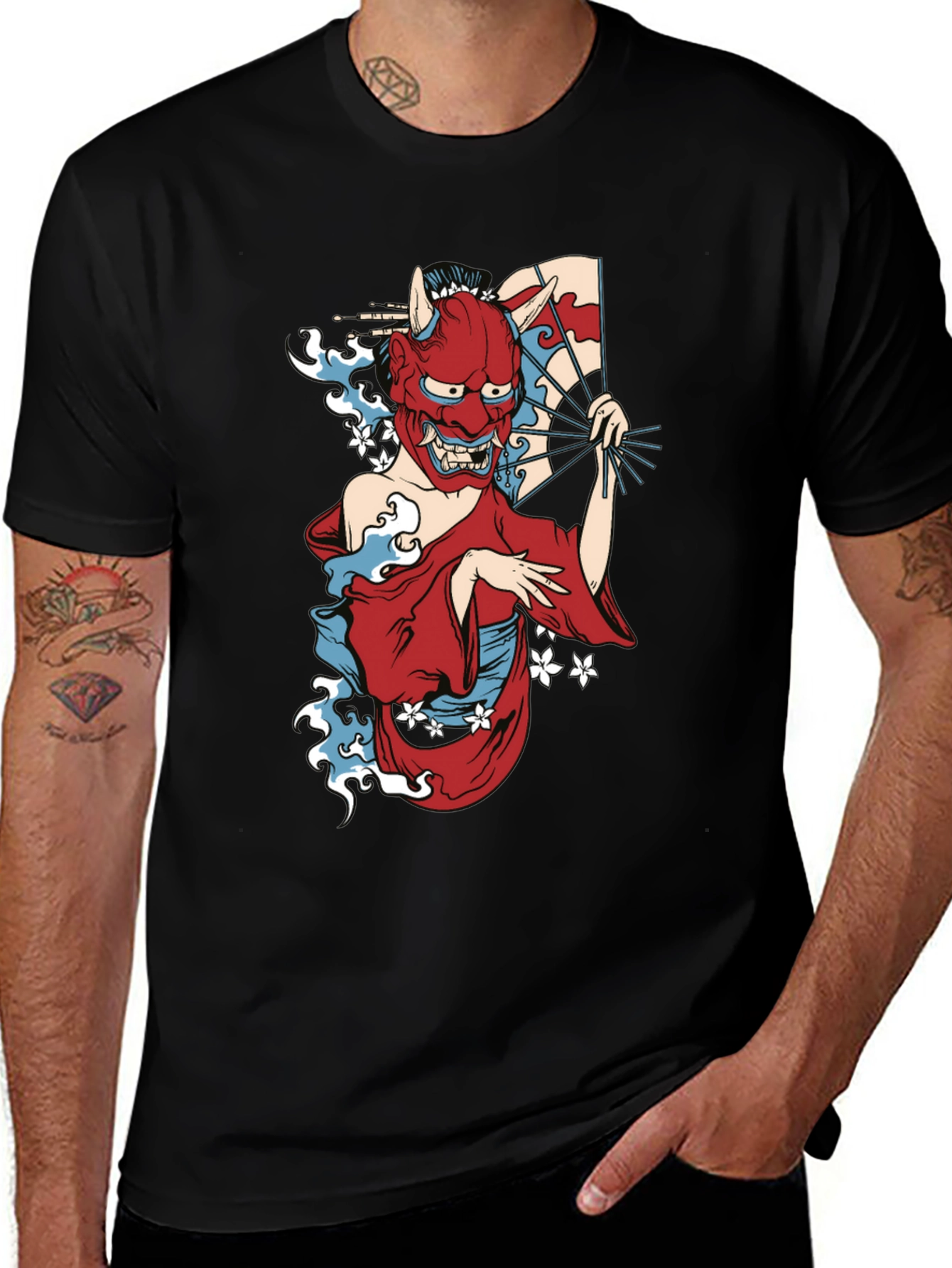 Variant 19 of Japanese Oni Mask T-Shirt