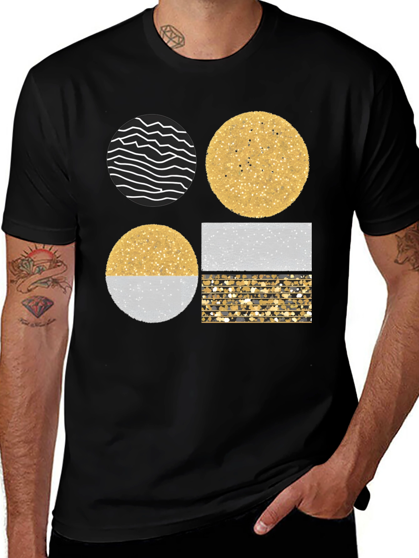 Variant 2 of Abstract Graphic Print Black T-Shirt