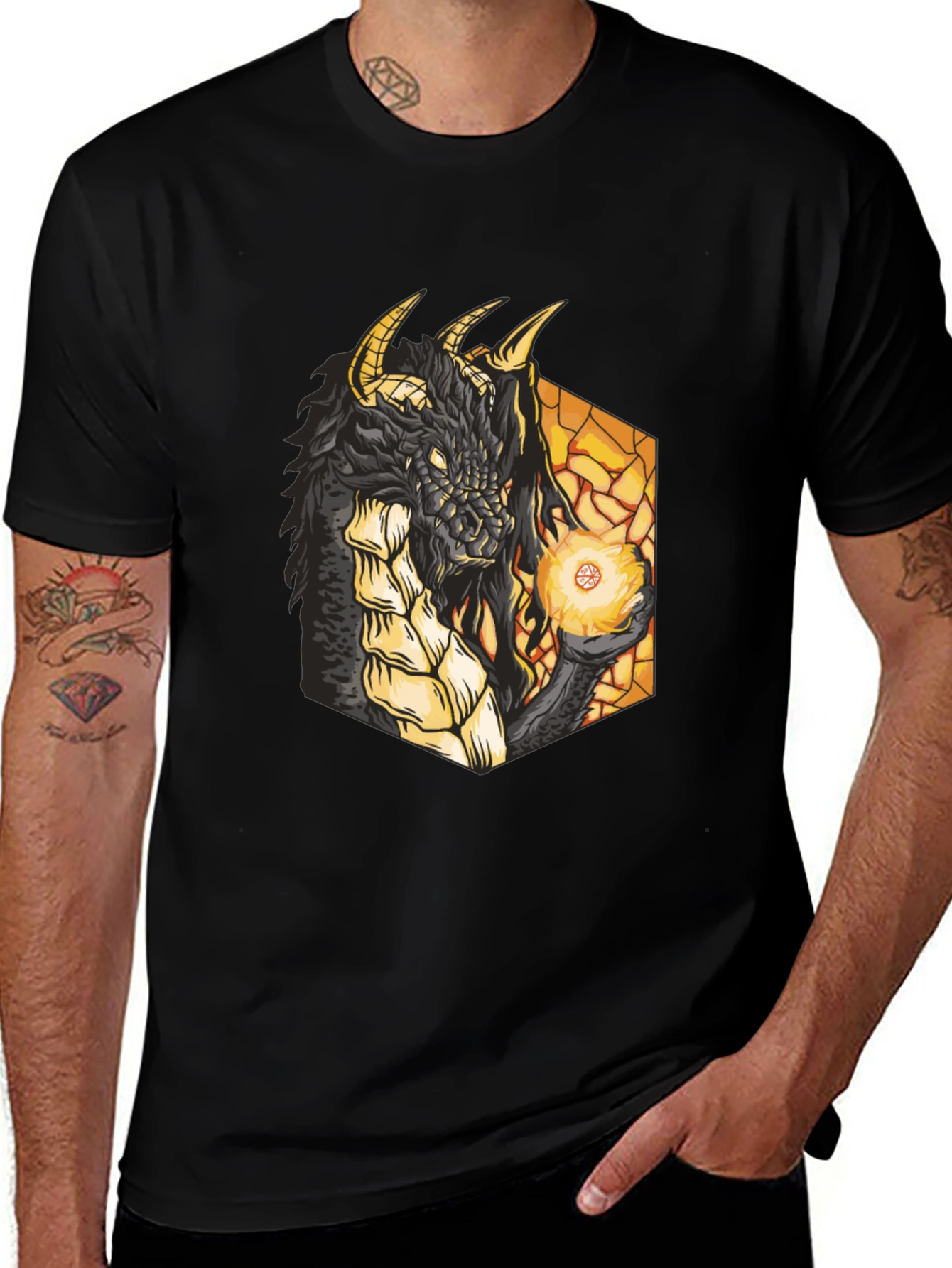 Variant 27 of Dragon Fireball Black Graphic Tee