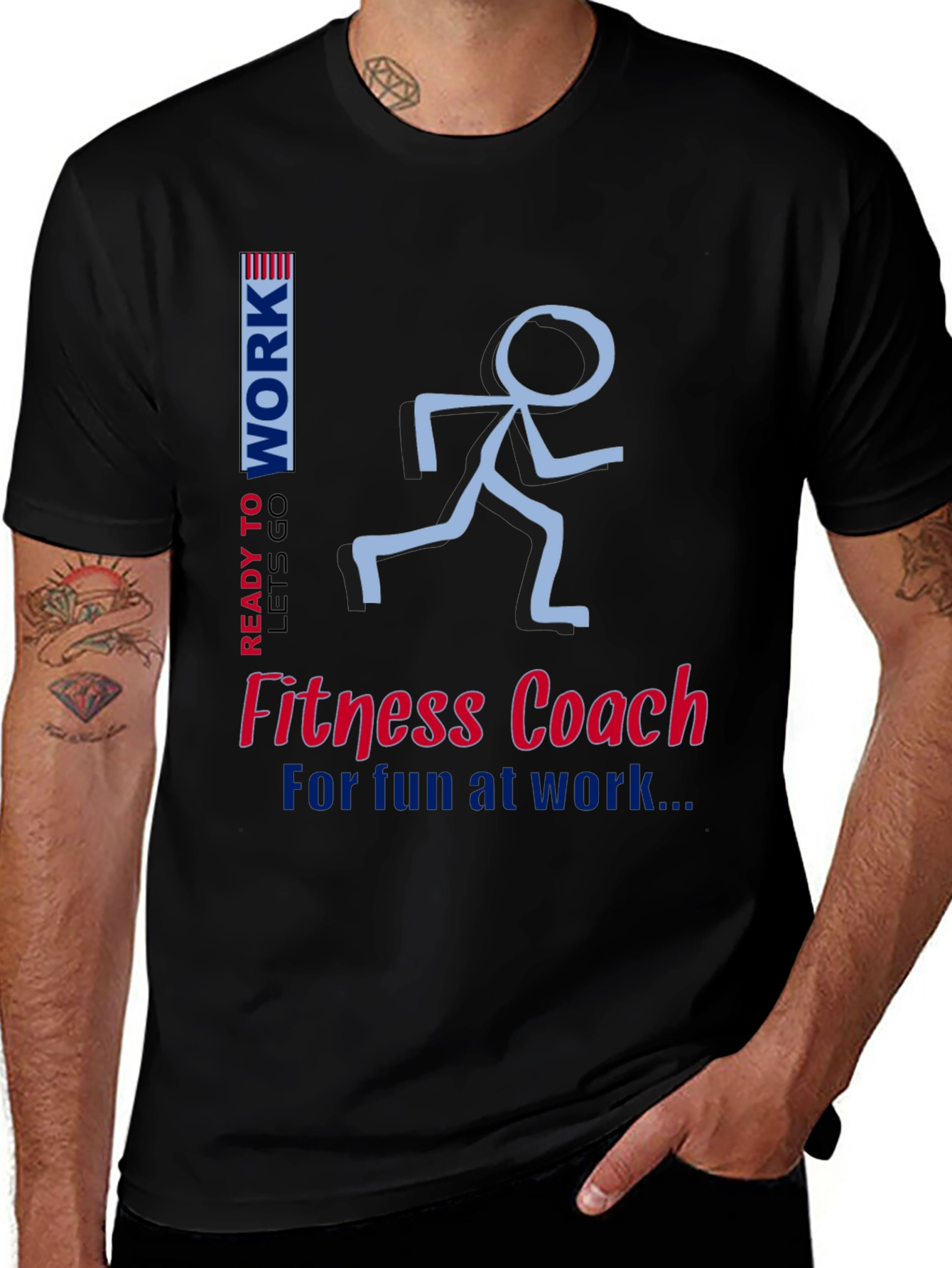 Variant 12 of Fitness Coach T-Shirt - Ready To Work Design