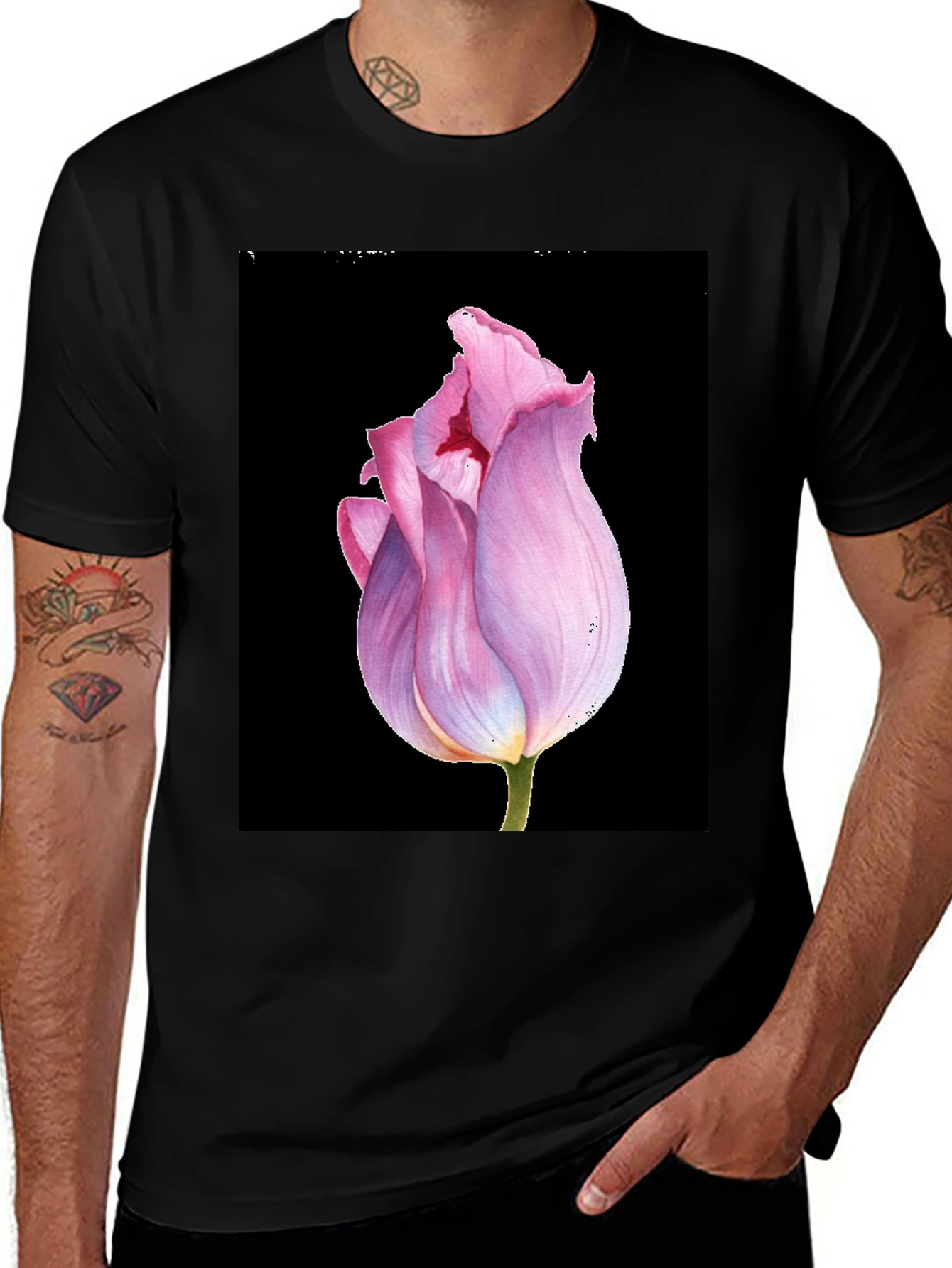 Variant 24 of Floral Tulip Graphic Tee - Modern Botanical T-Shirt