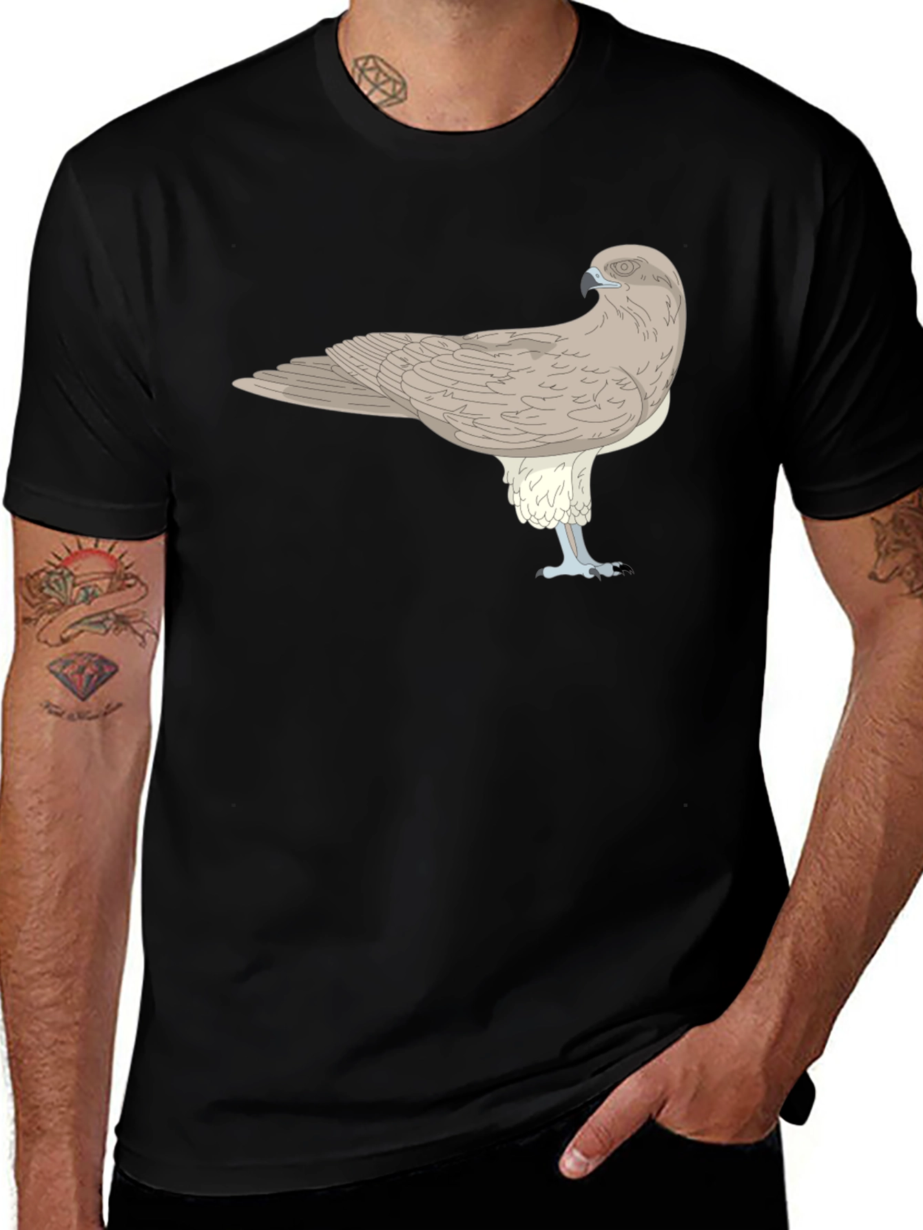 Black T-Shirt with Eagle Design