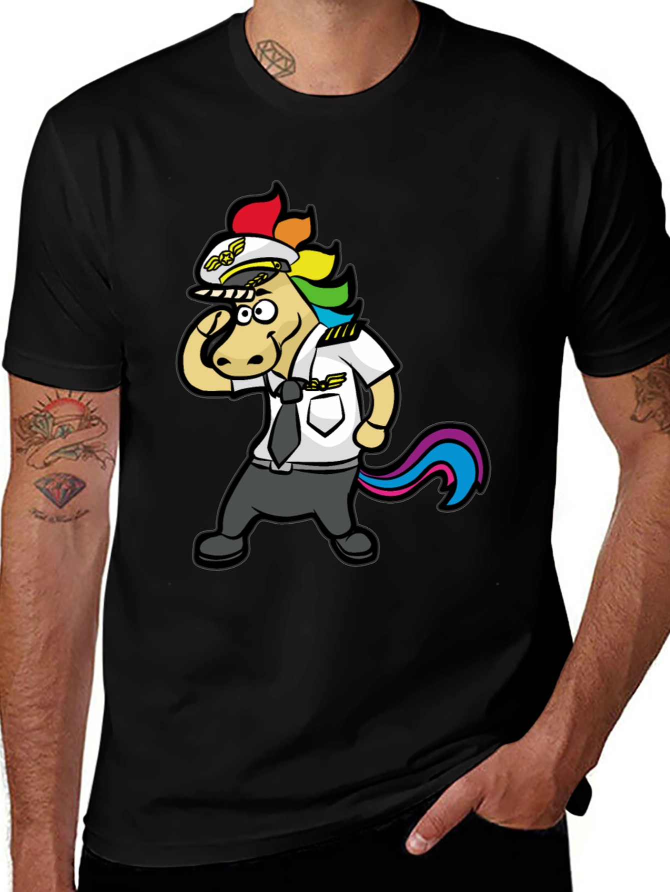 Variant 29 of Pilot Unicorn Graphic T-Shirt