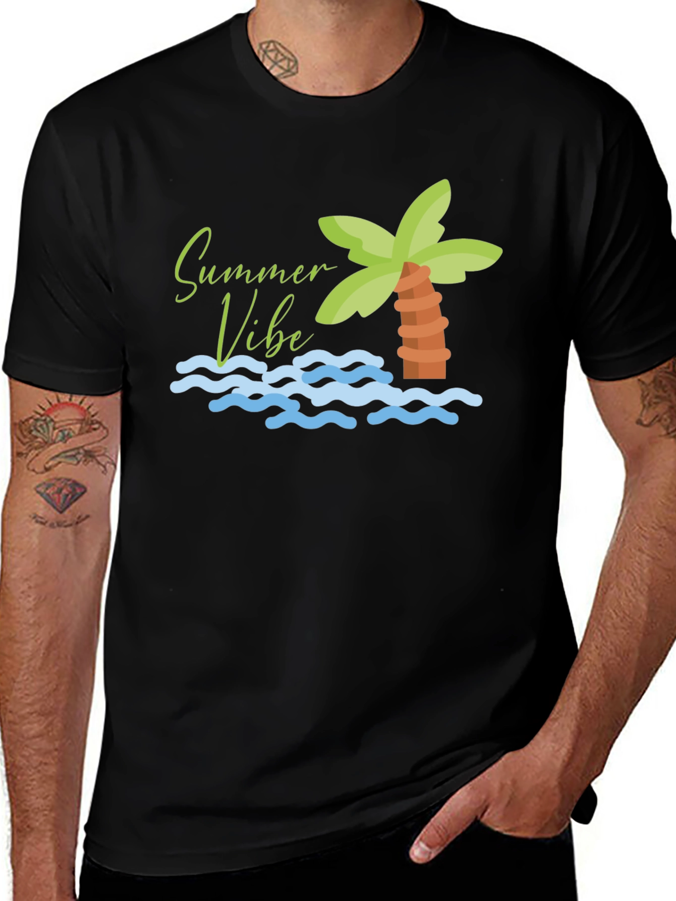 Summer Vibe Black T-Shirt