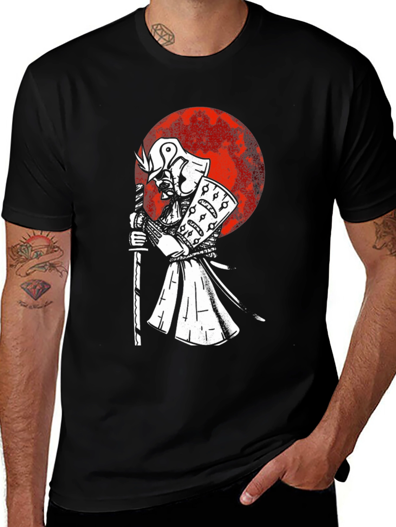 Variant 23 of Samurai Graphic T-Shirt - Red Moon