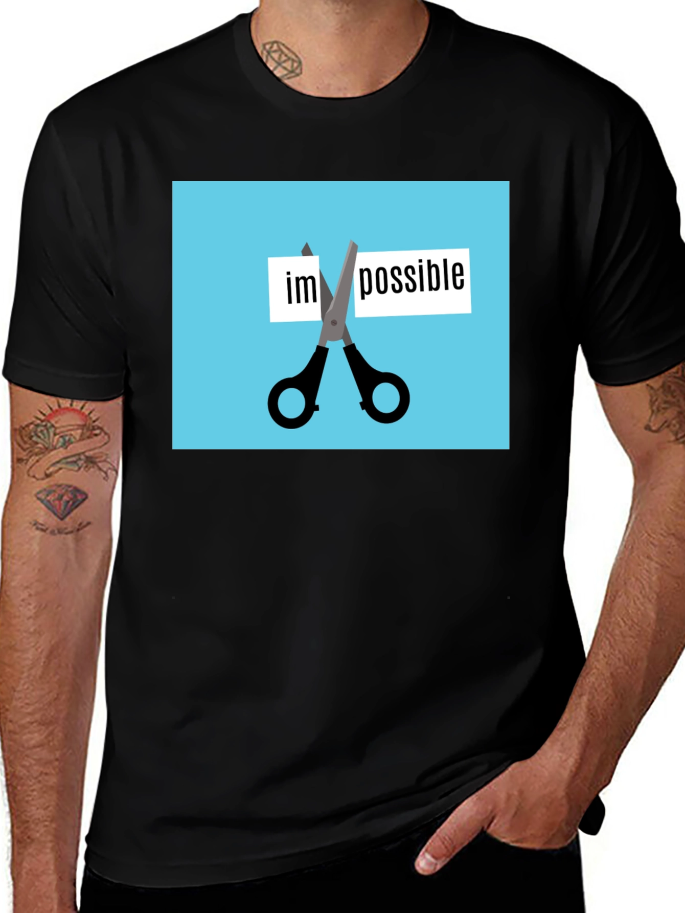 Variant 27 of Motivational 'Impossible' Cutout Graphic Tee